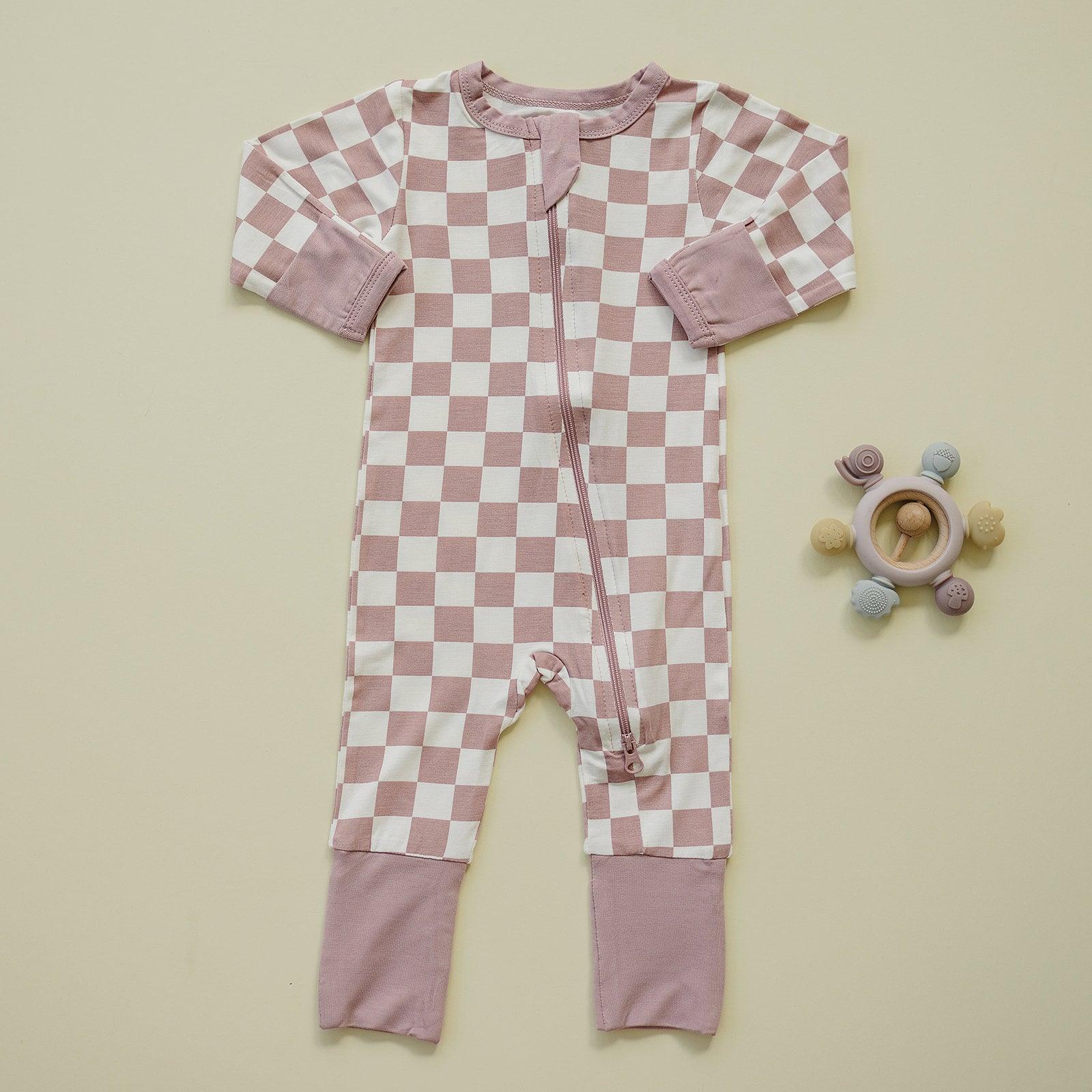 Tropical Haze Check Bamboo Zippy Romper