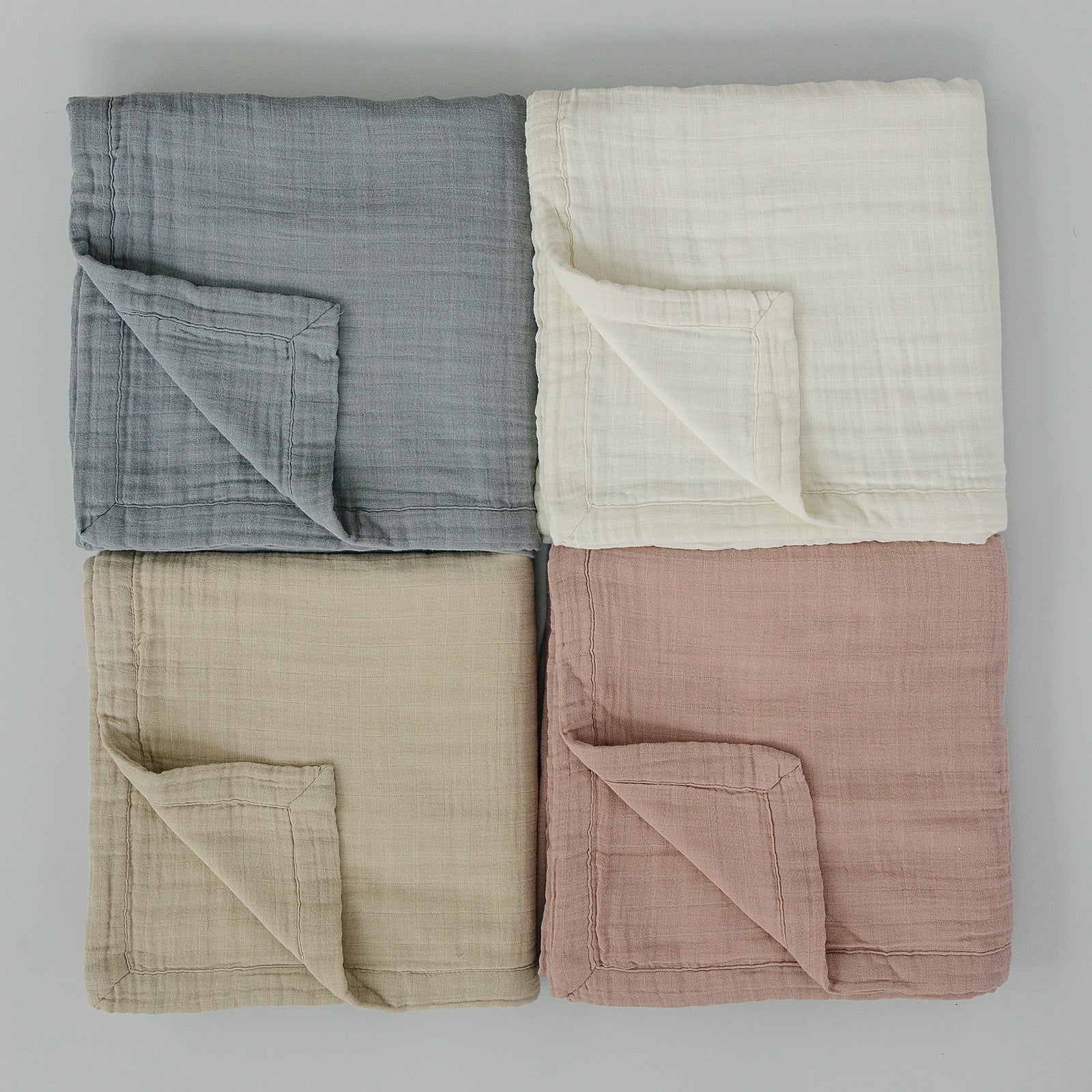 Dusty Blue Muslin Quilt  Mebie Baby   