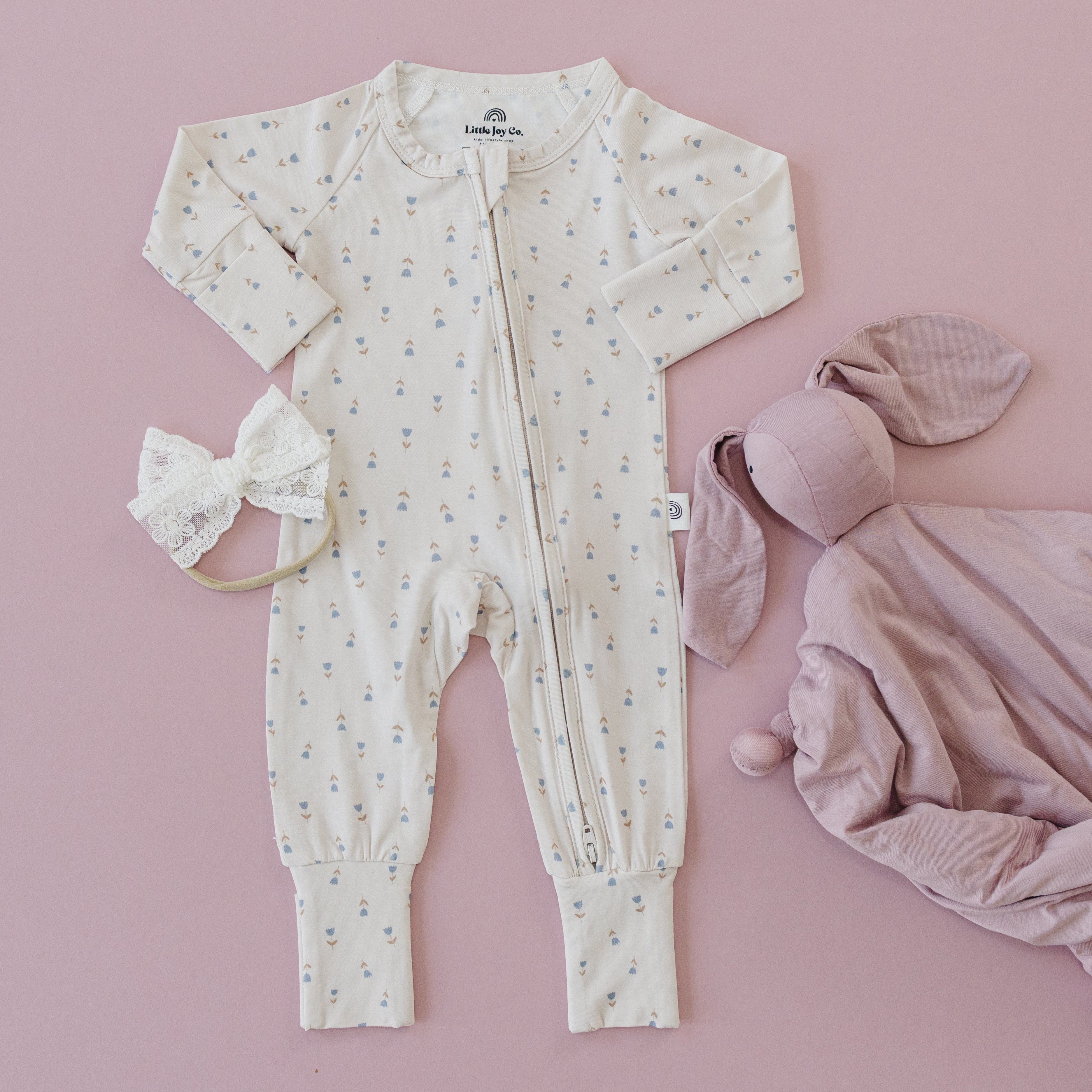 Tiny Tulips Bamboo Zippy Romper