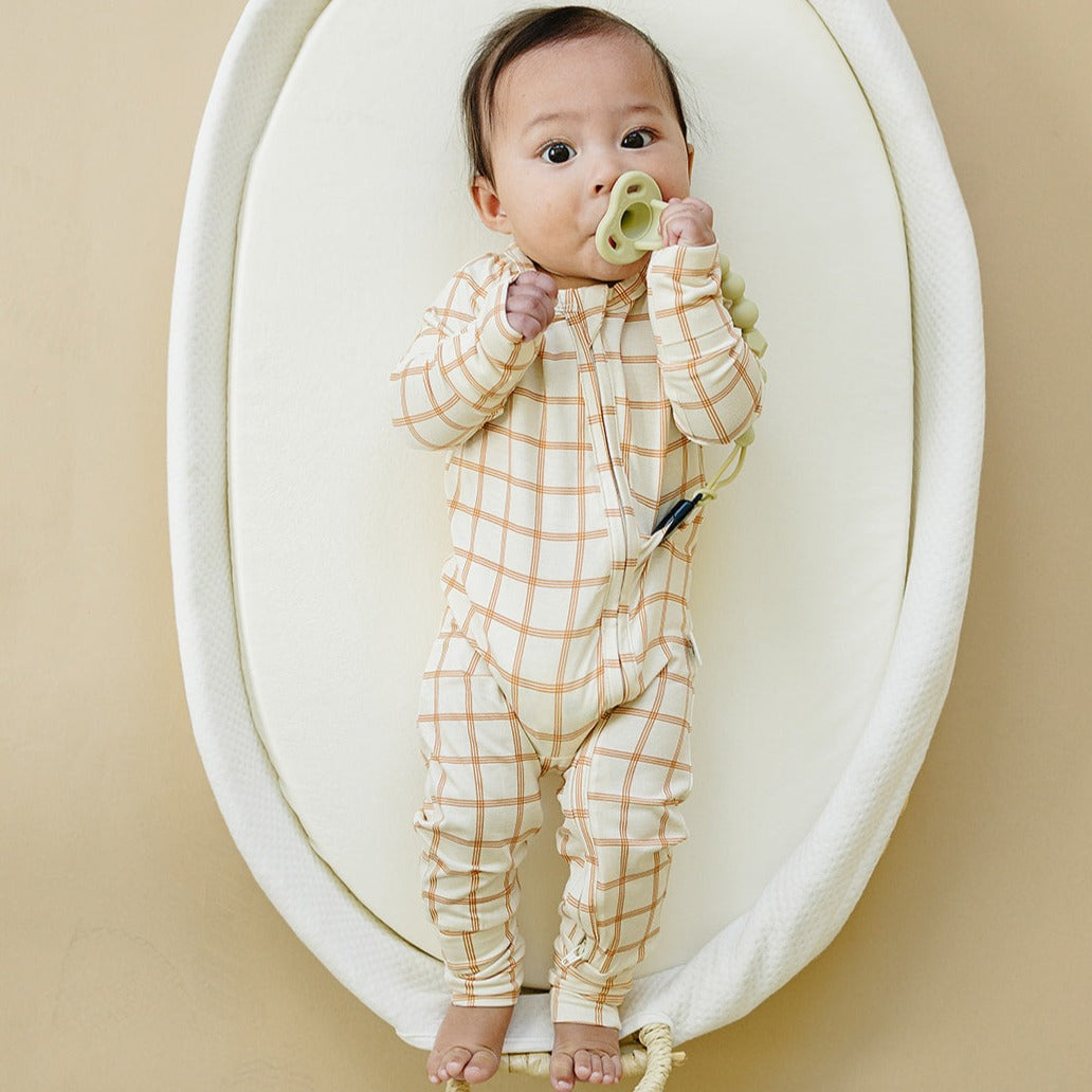 Pumpkin Plaid Zippy Romper