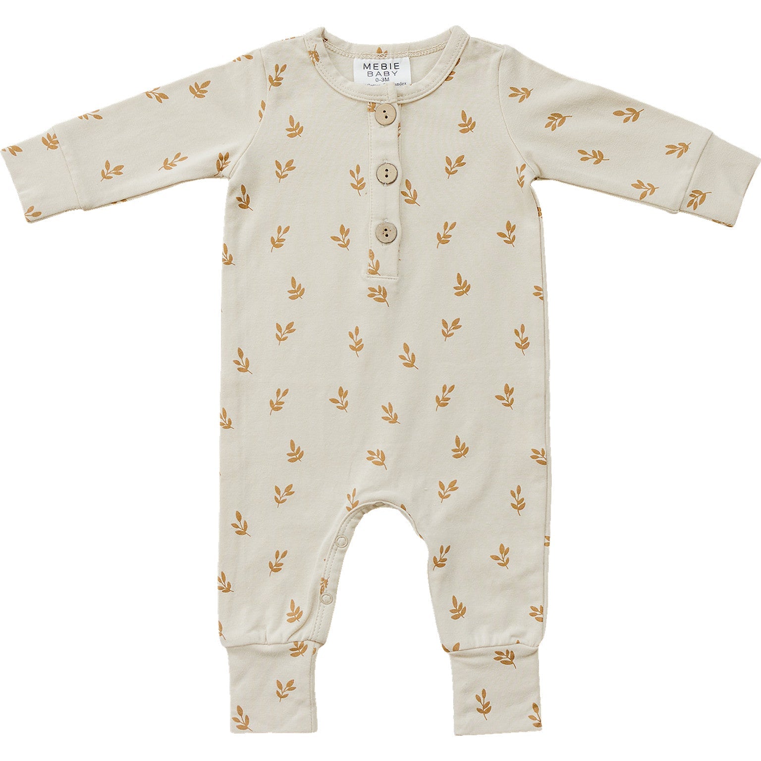 Vines Long Sleeve Button Romper  Mebie Baby   