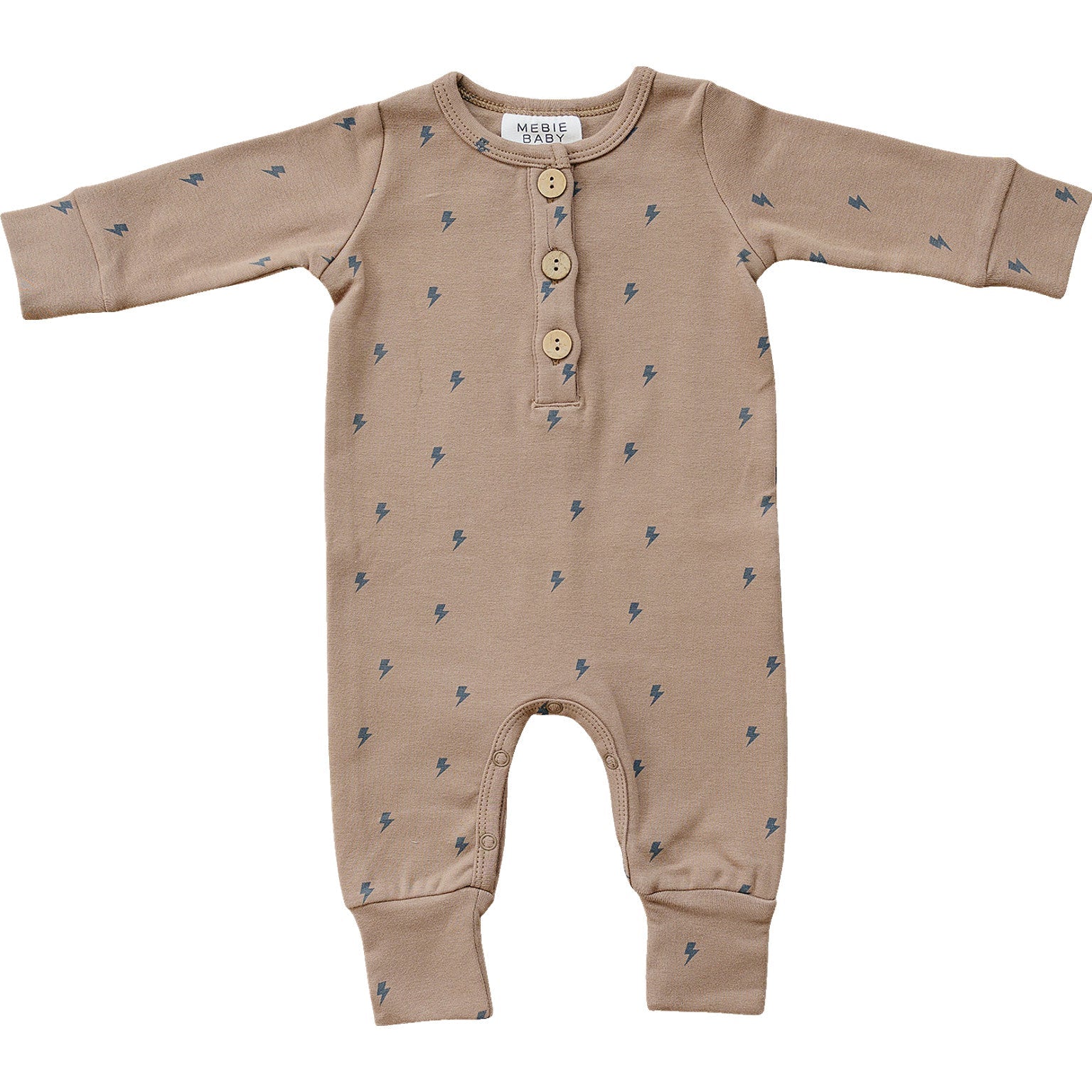 Lightening Bolt Long Sleeve Button Romper  Mebie Baby   