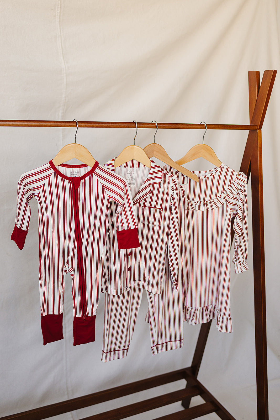 Red Stripe Bamboo Zipper