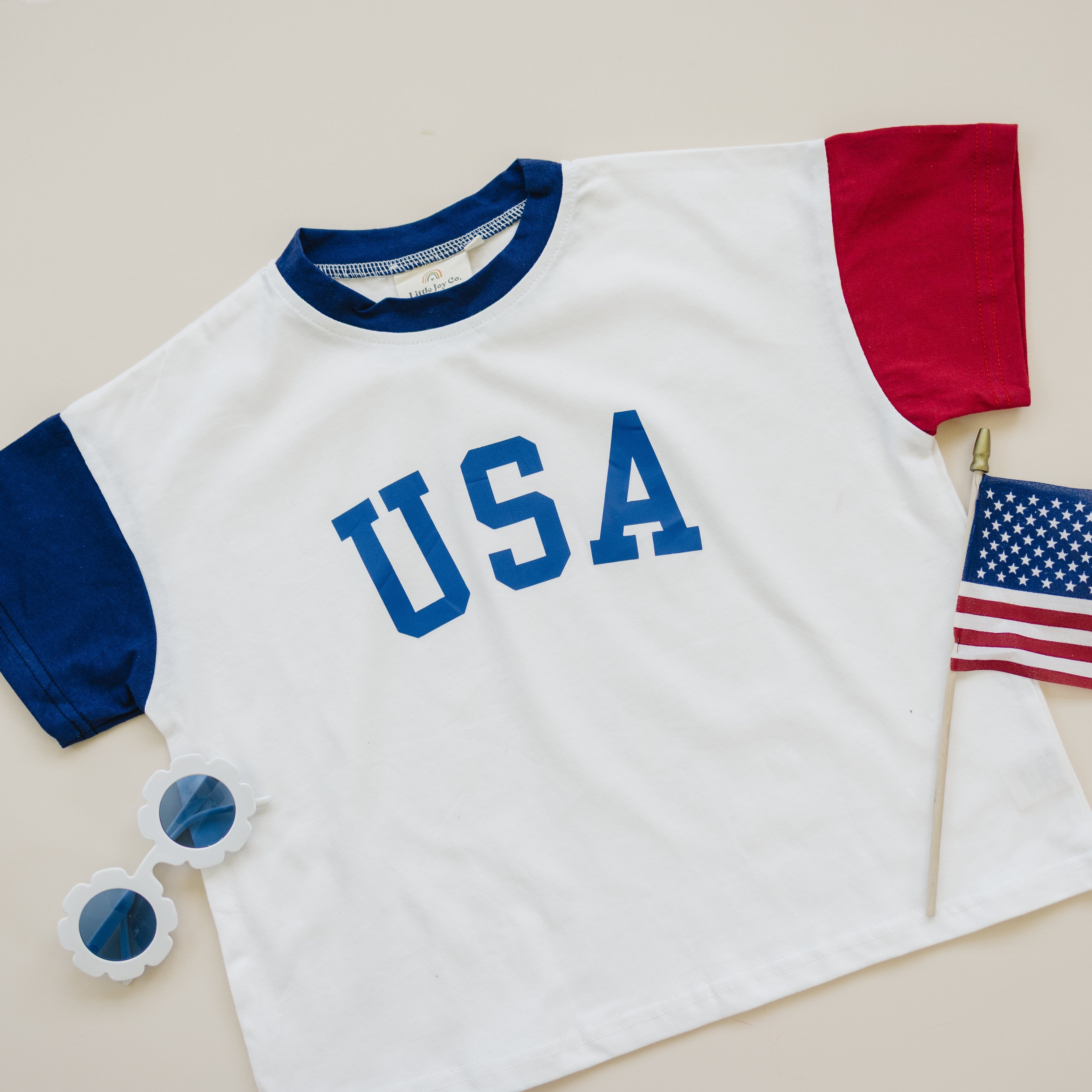 USA Colorblock Oversized Tee