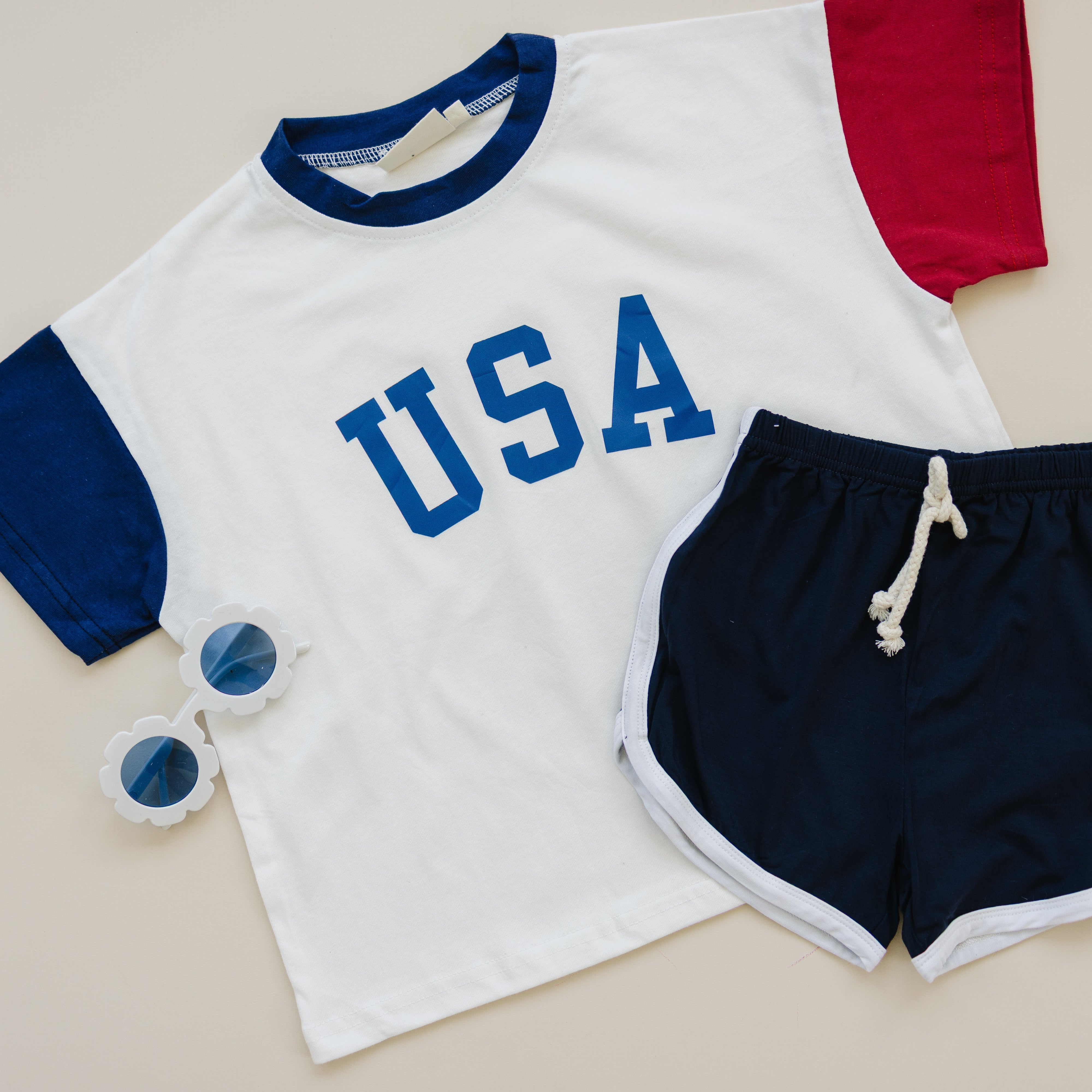 USA Colorblock Oversized Tee