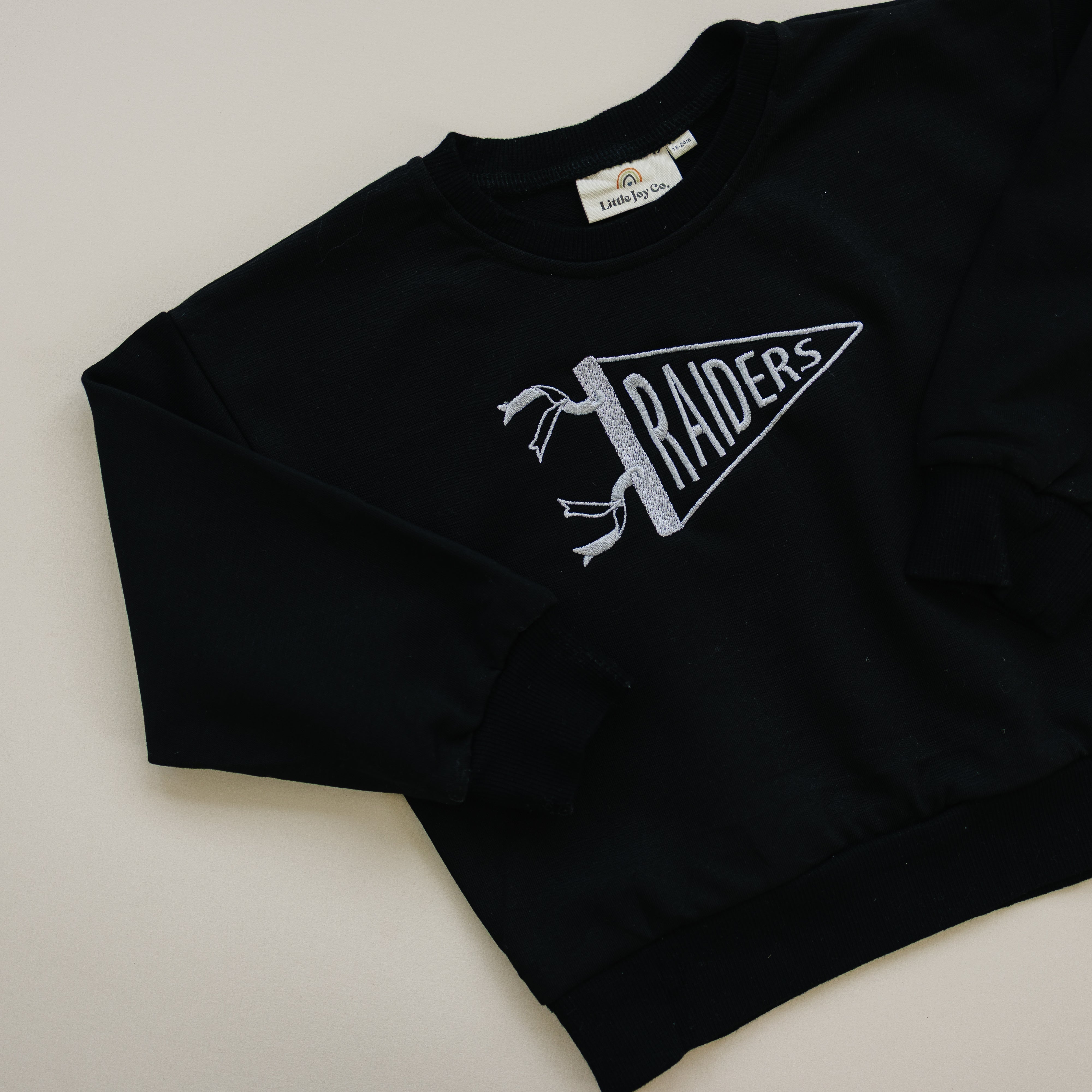 Custom Embroidered Crewneck or Sweatshirt Romper - Custom Pennant or Football Design