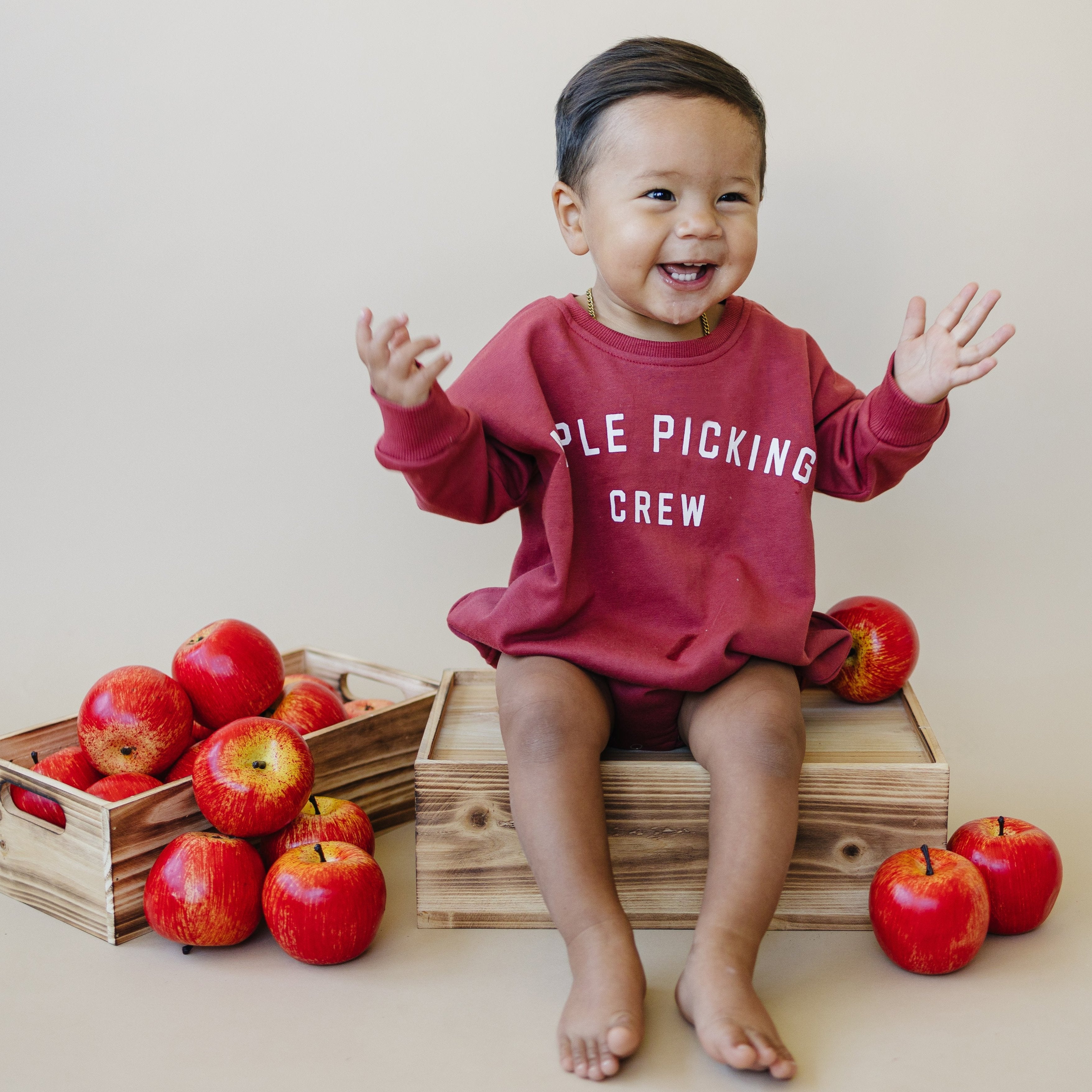 Apple Picking Crew Sweatshirt Romper