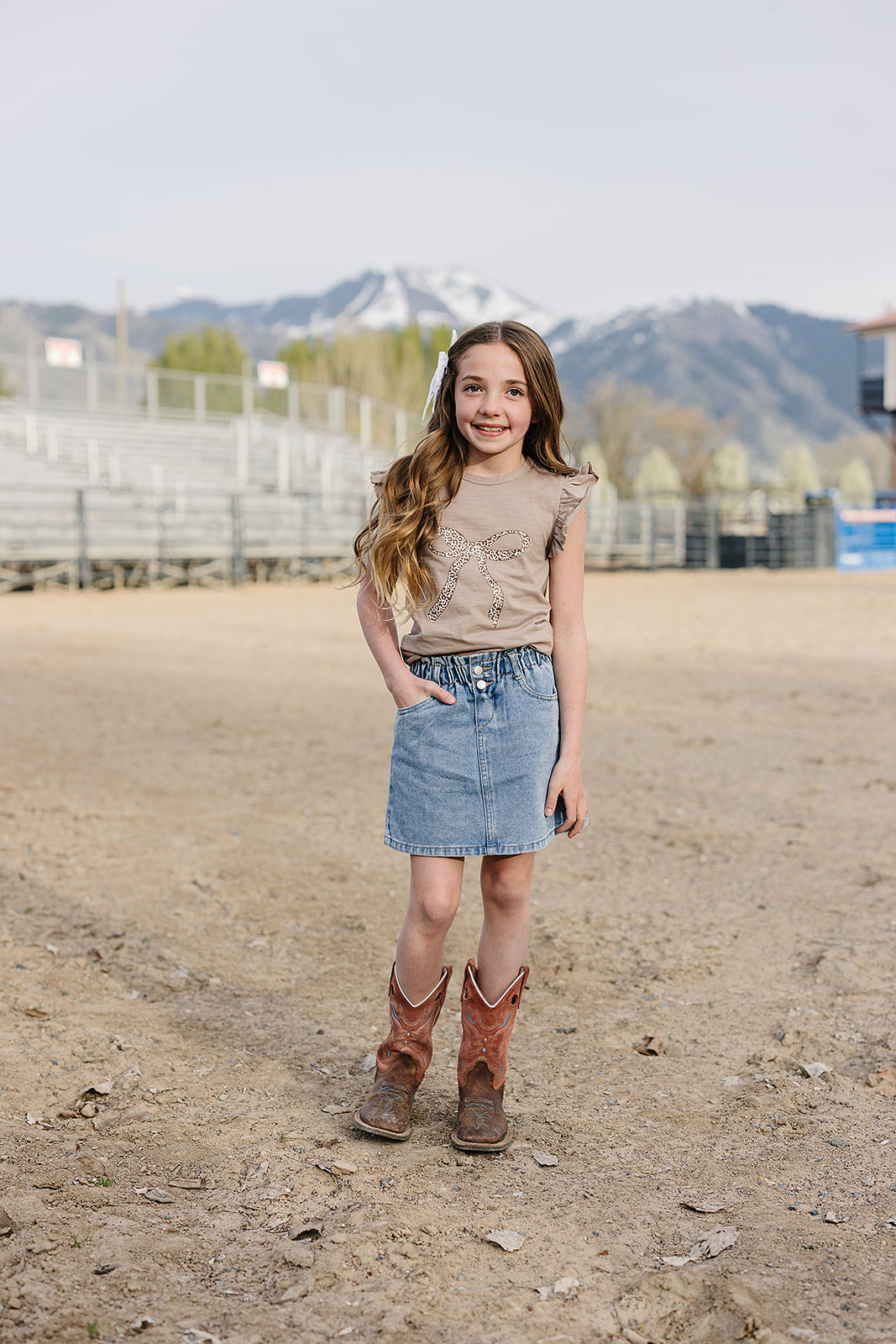 Cheetah Bow Ruffle Tee