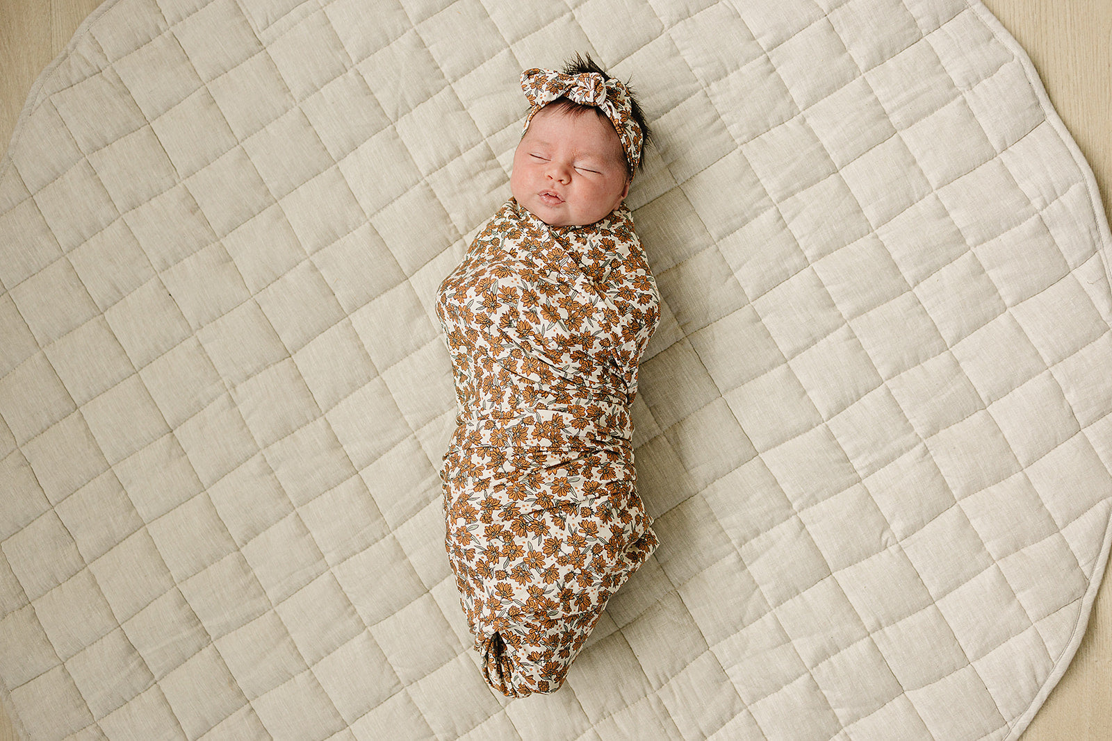 Cream Magnolia Bamboo Stretch Swaddle  Mebie Baby   