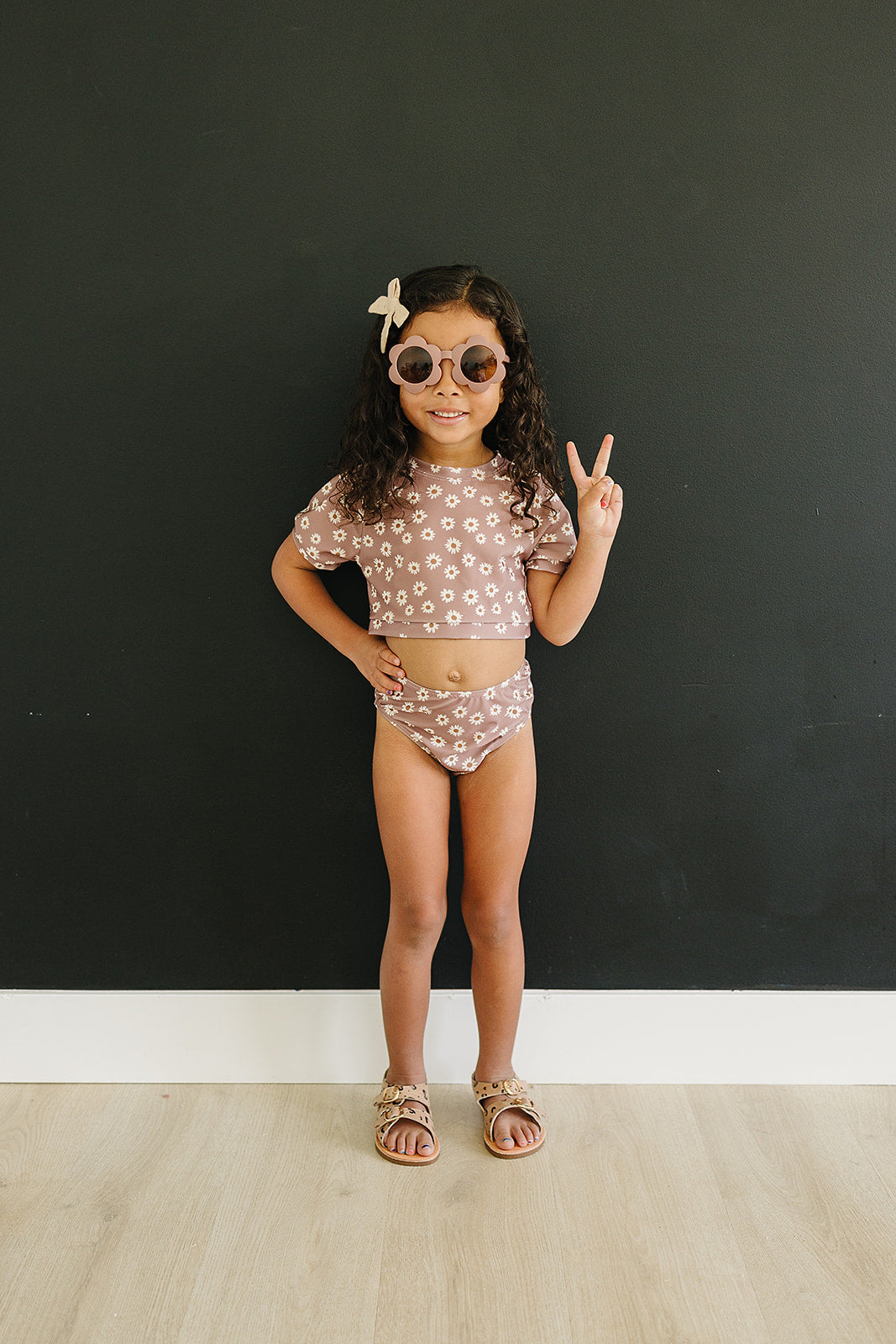 Daisy Short Sleeve Bikini Set  Mebie Baby   