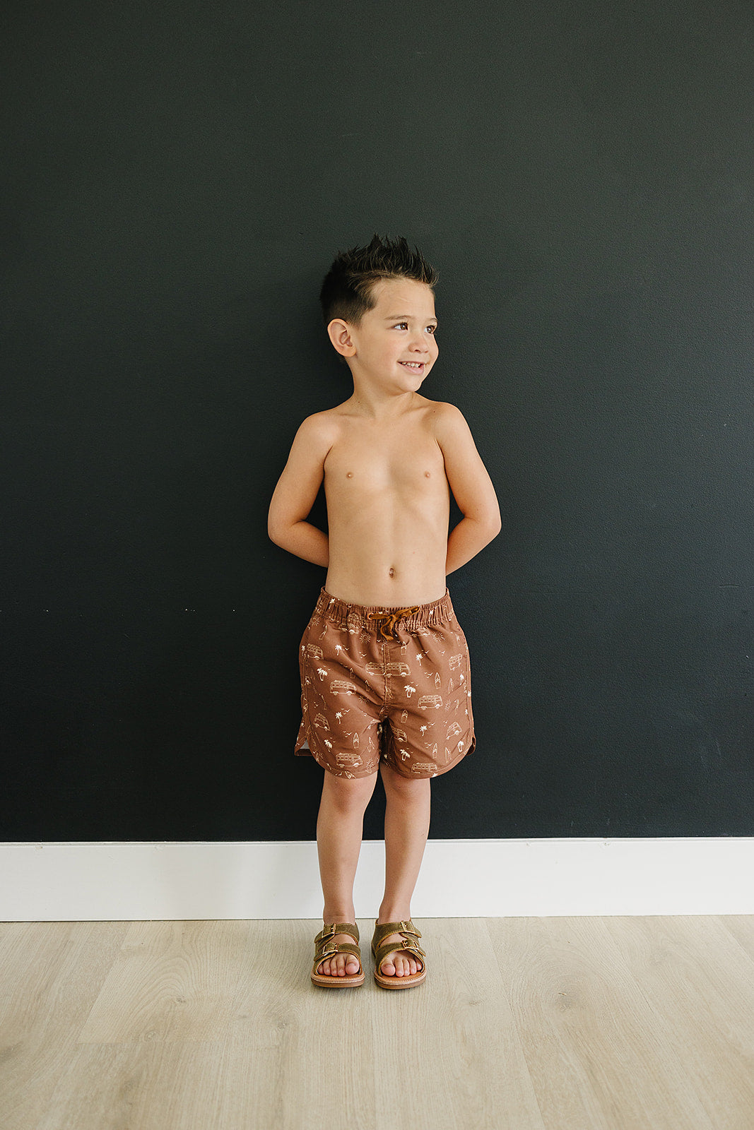 Dark Rust Surf Swim Shorts  Mebie Baby   