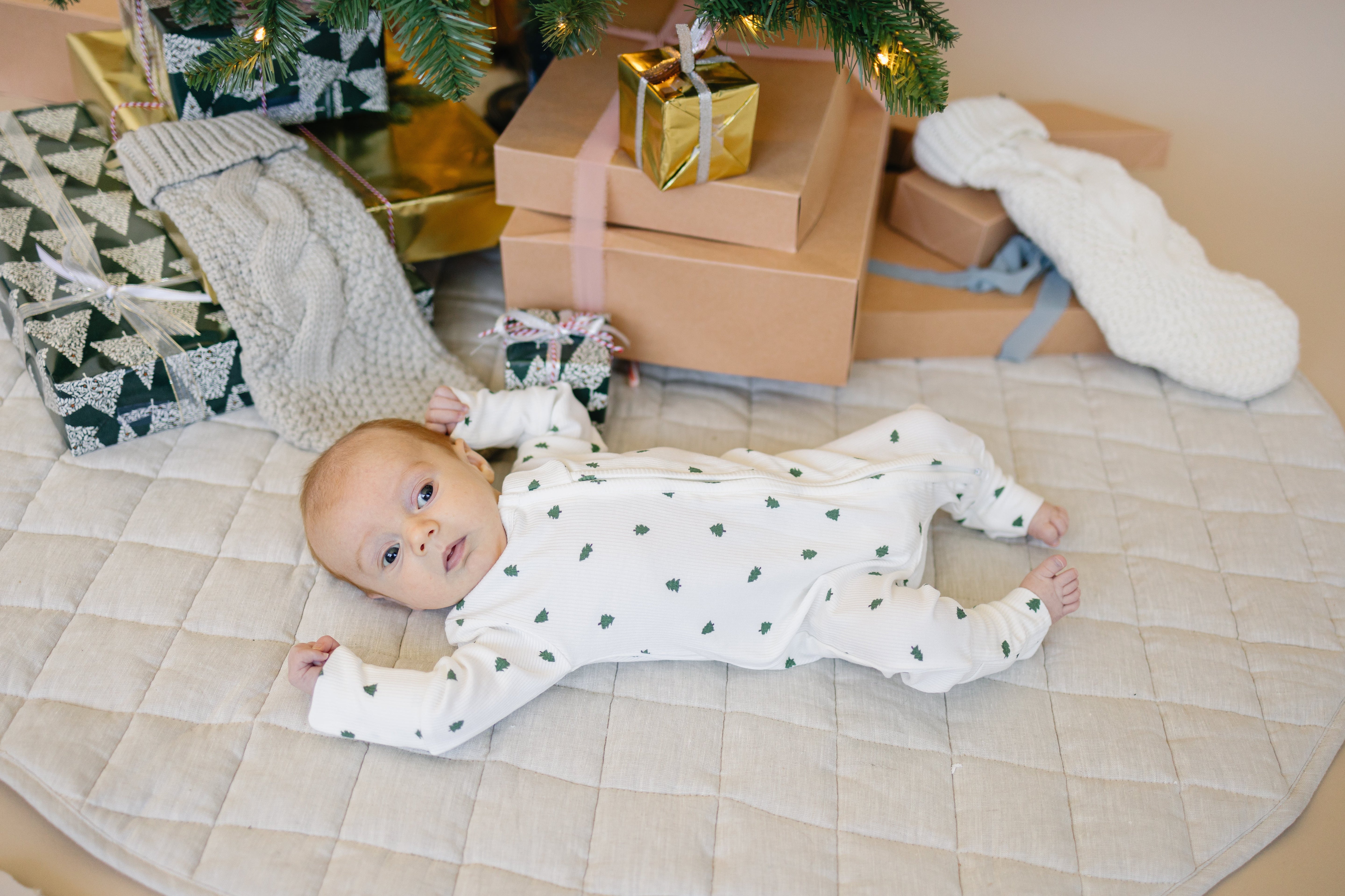 Tiny Trees Ribbed Bamboo Zippy Romper