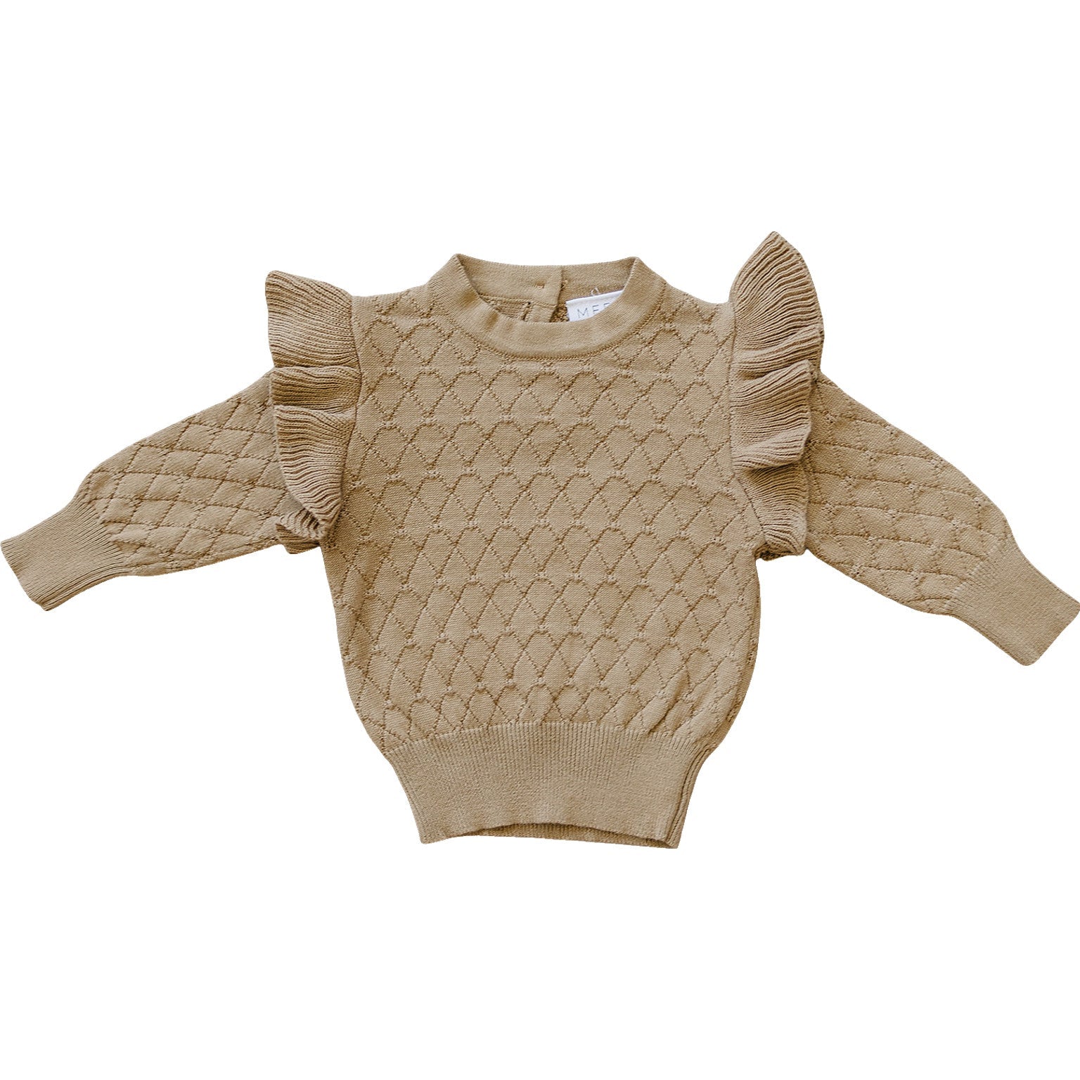 Toffee Knit Ruffle Sweater  Mebie Baby   