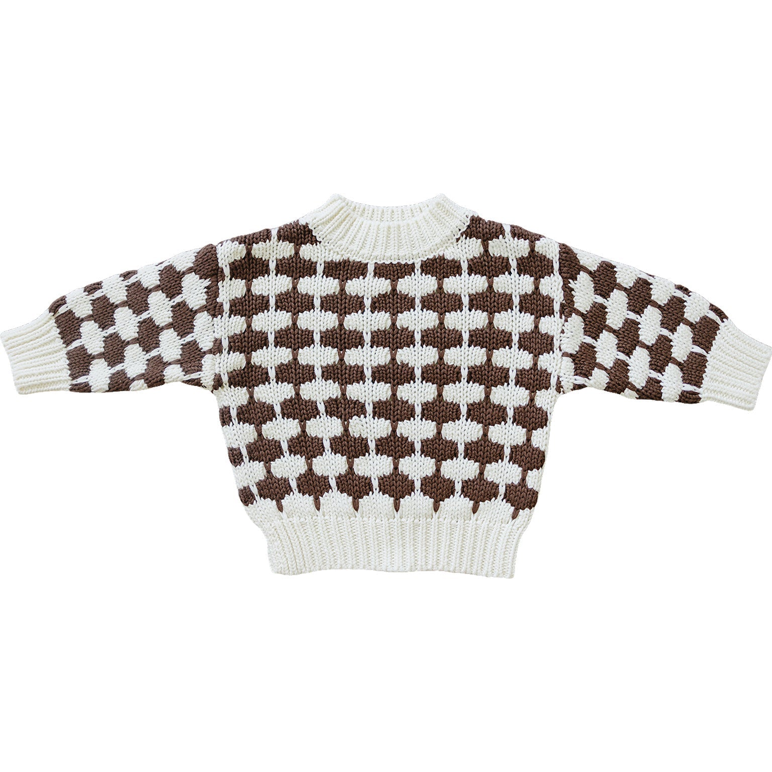 Brown + Cream Knit Sweater  Mebie Baby   