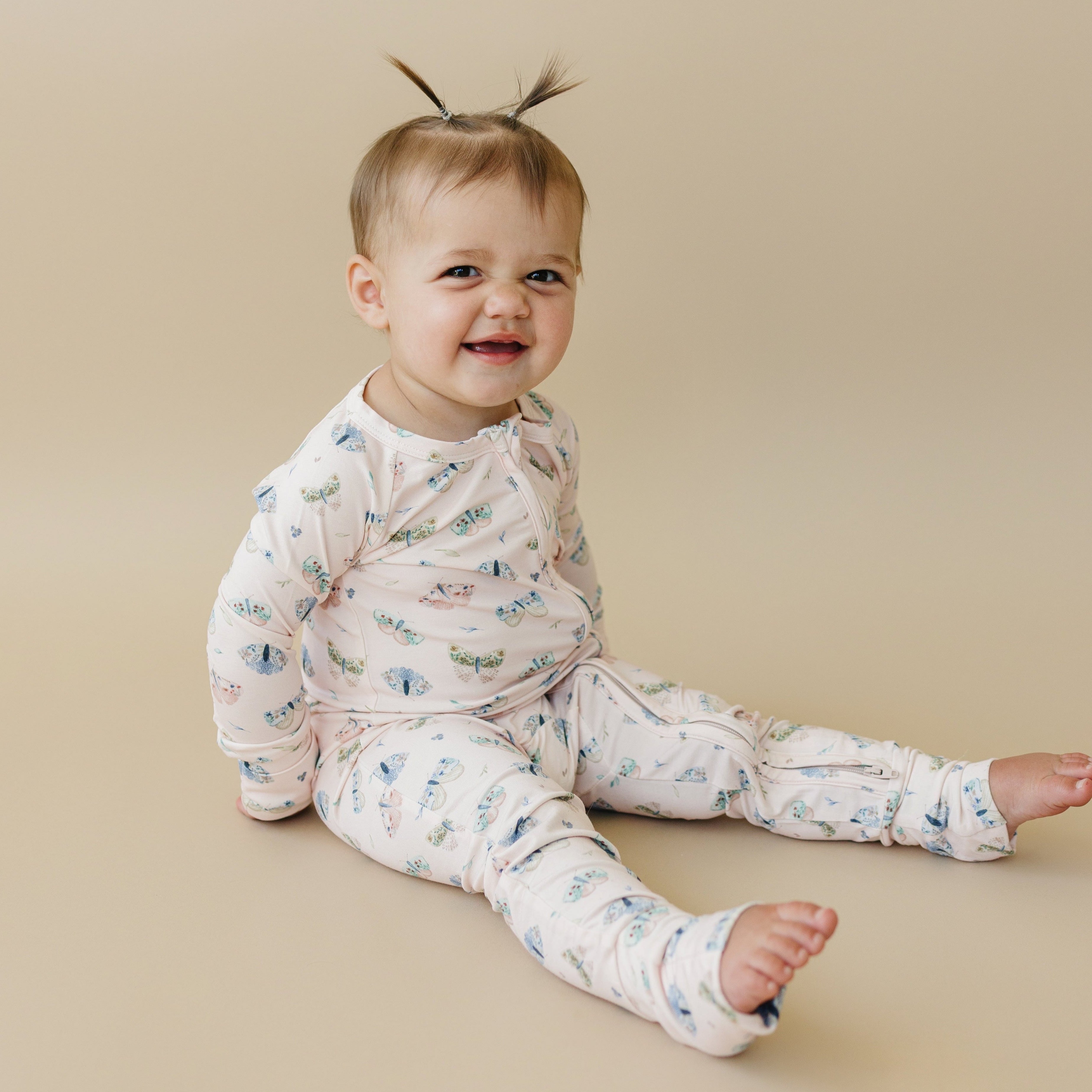 Luna Moths Bamboo Zippy Romper