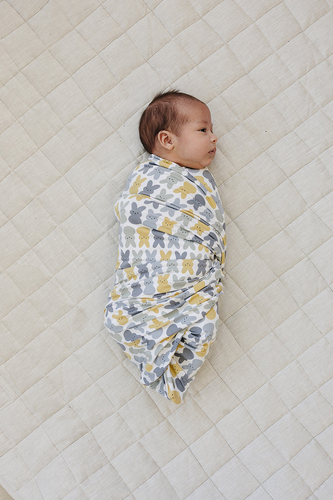 Dusty Blue Bunny Bamboo Stretch Swaddle