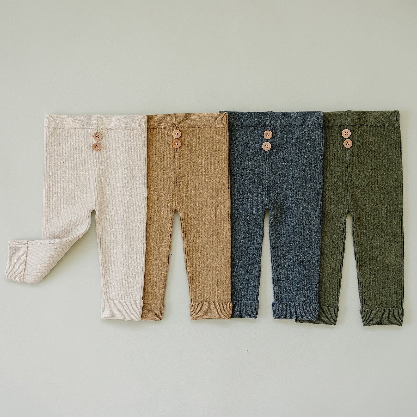 Olive Knit Leggings  Mebie Baby   