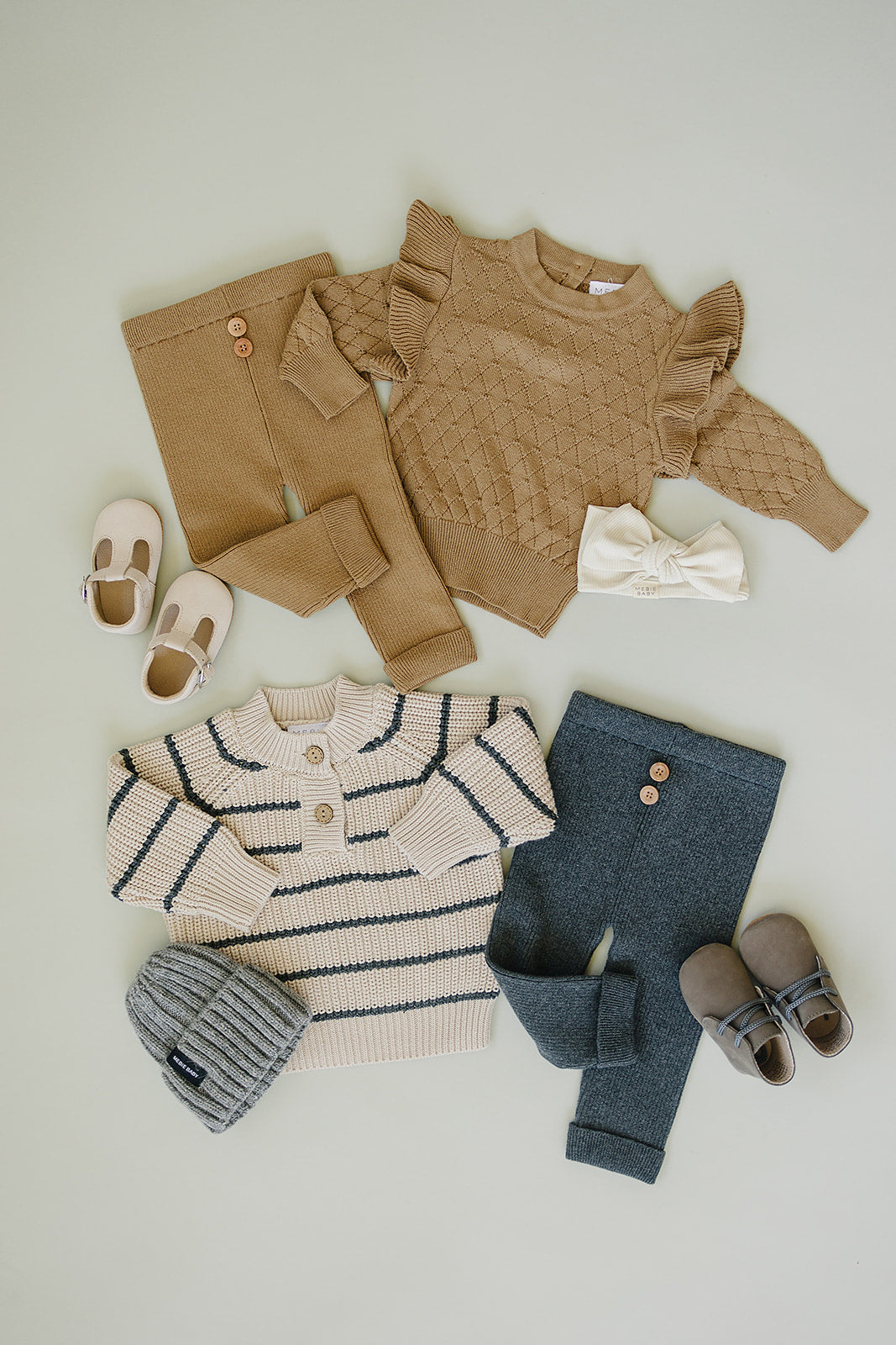 Toffee Knit Ruffle Sweater  Mebie Baby   