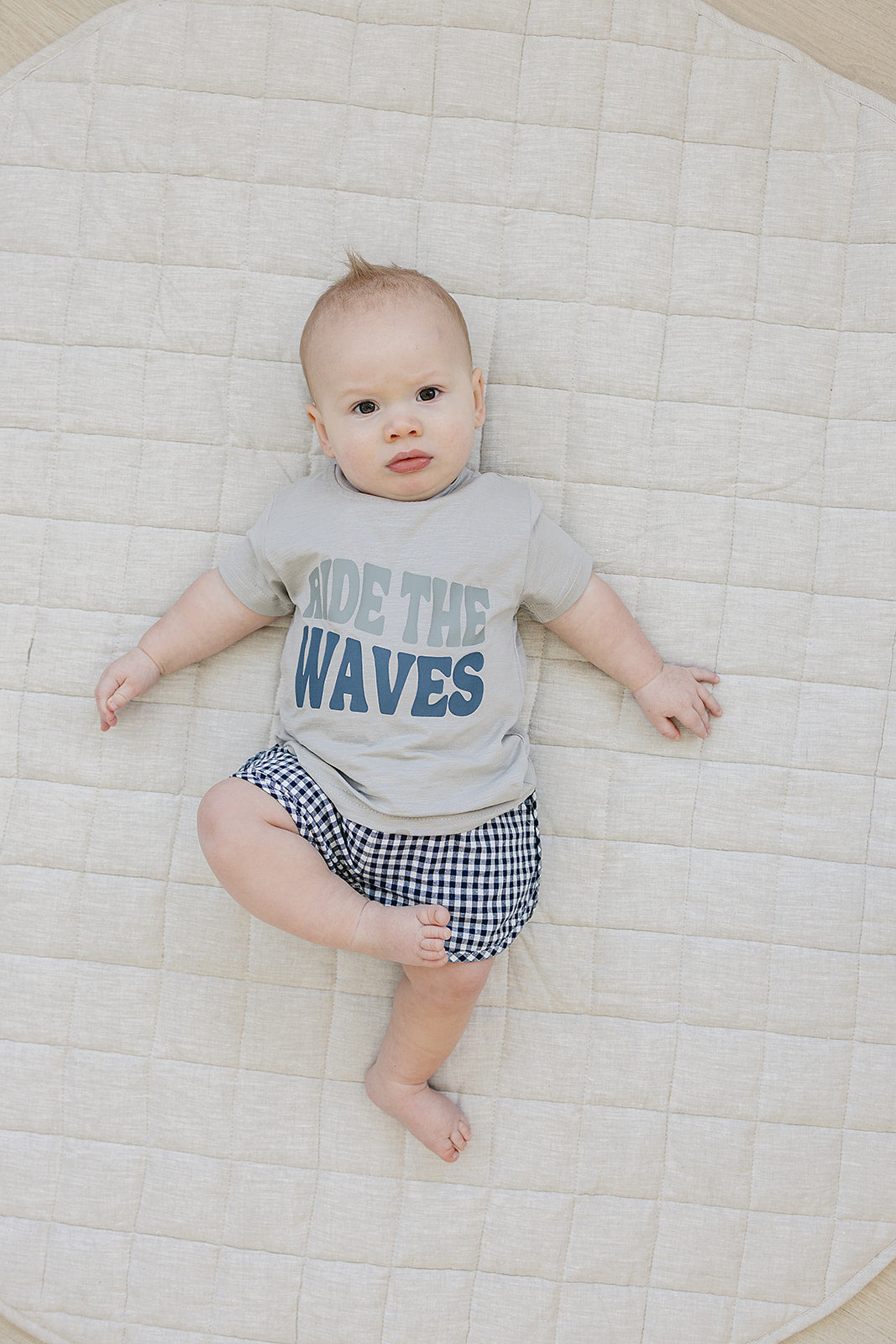 Dark Blue Gingham Shorts