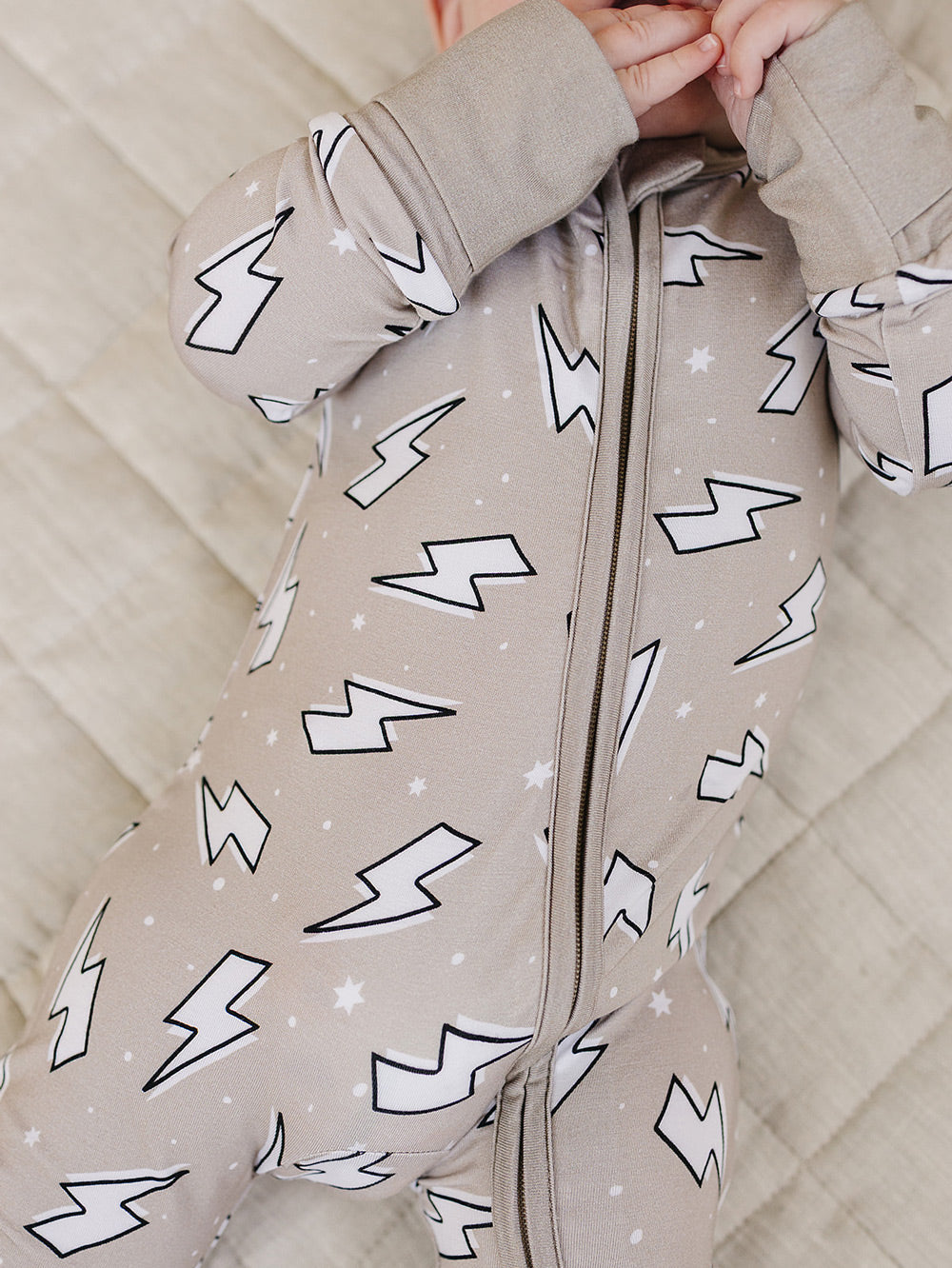 Bamboo Zip Romper | Latte Bolts