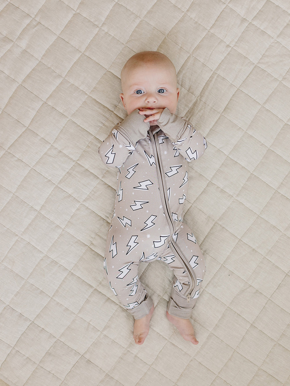 Bamboo Zip Romper | Latte Bolts
