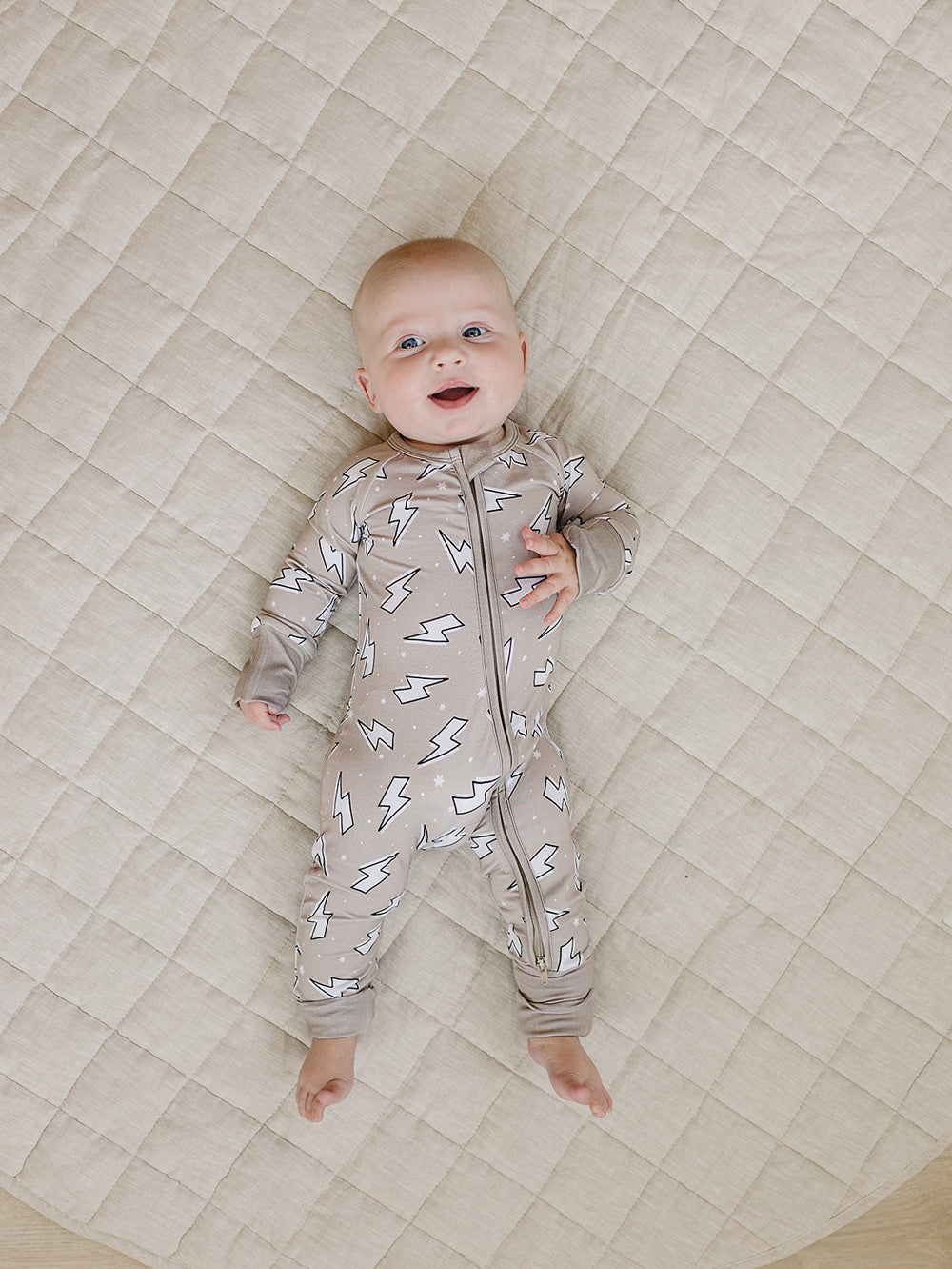 Bamboo Zip Romper | Latte Bolts