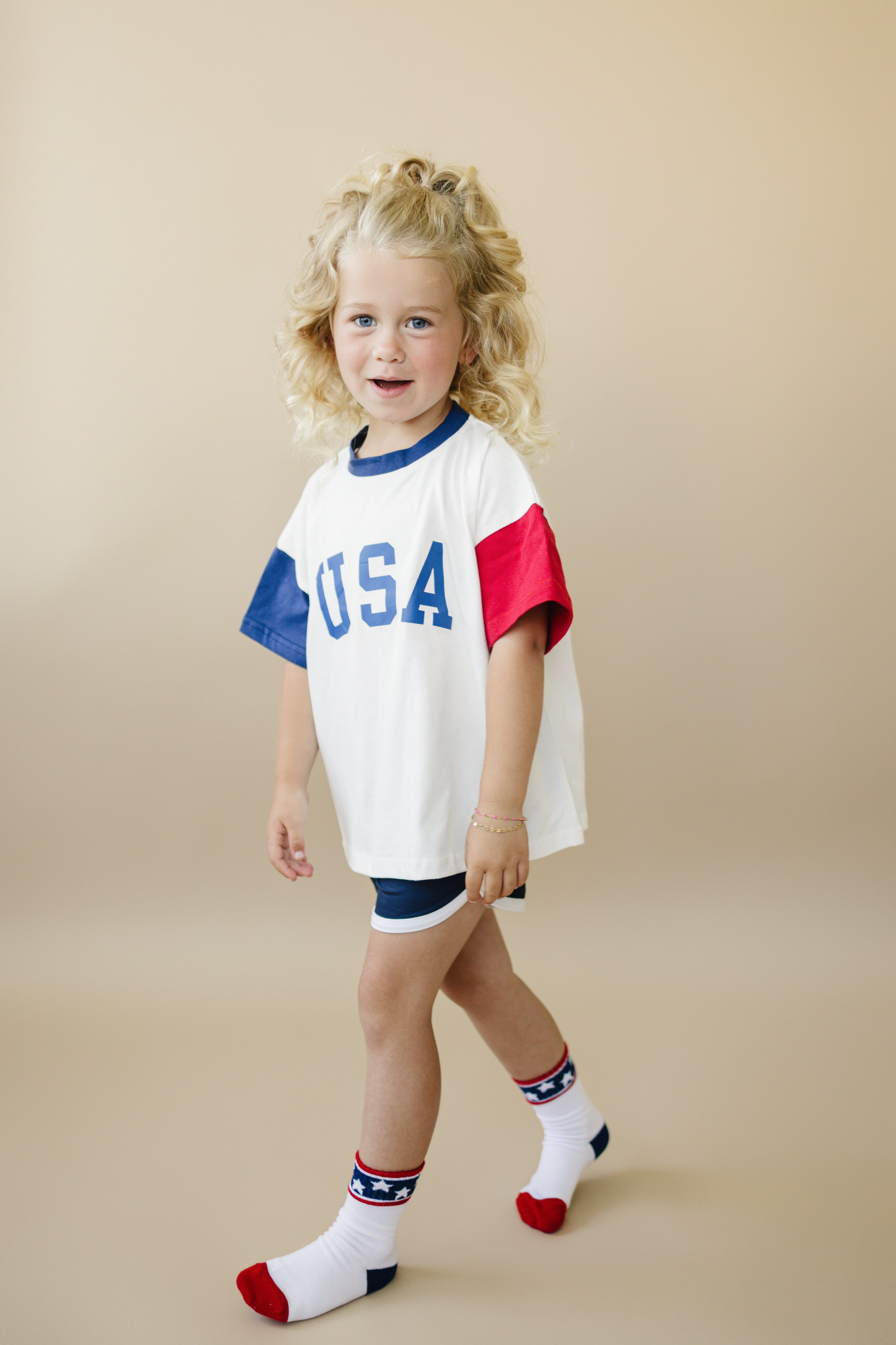USA Colorblock Oversized Tee