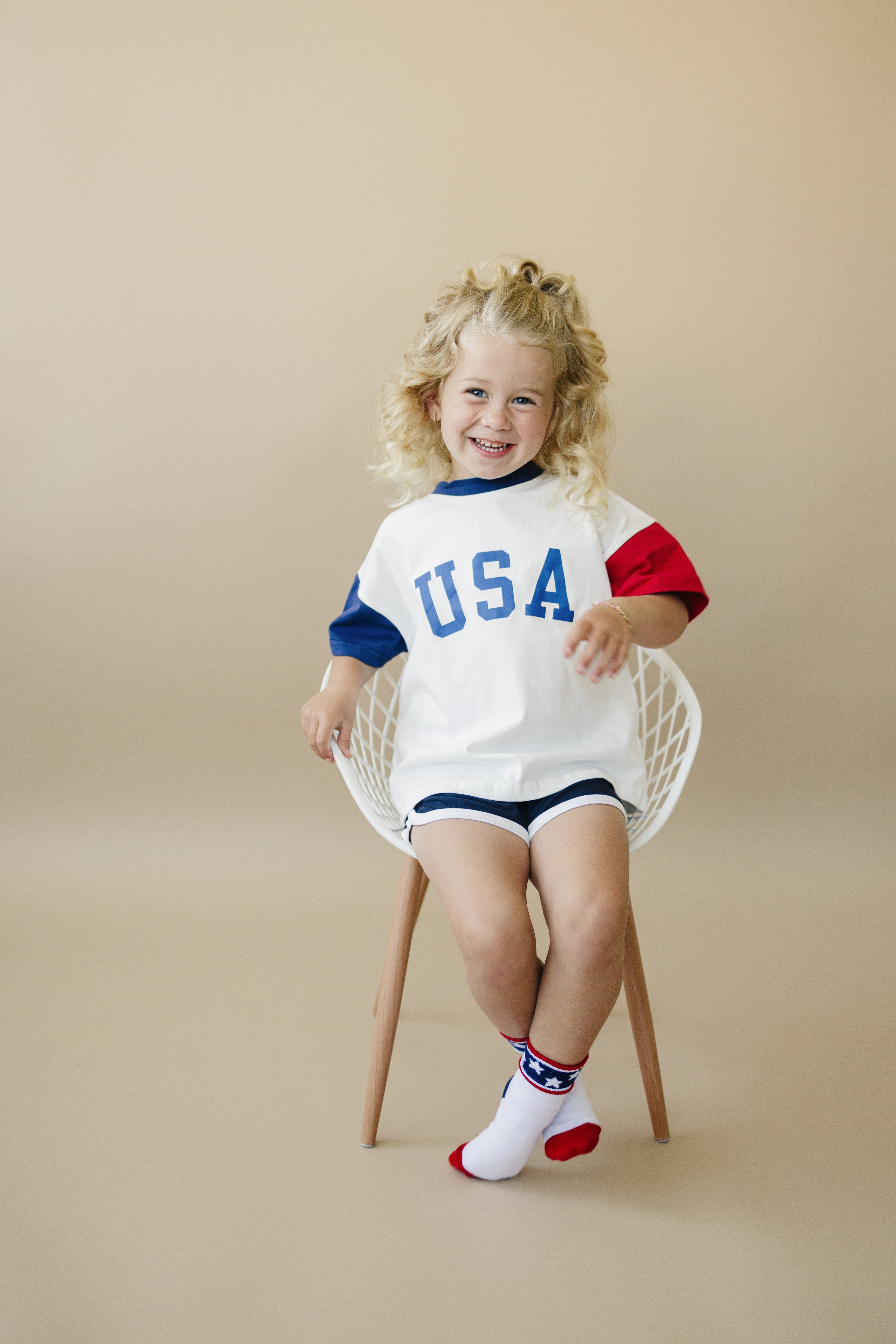 USA Colorblock Oversized Tee