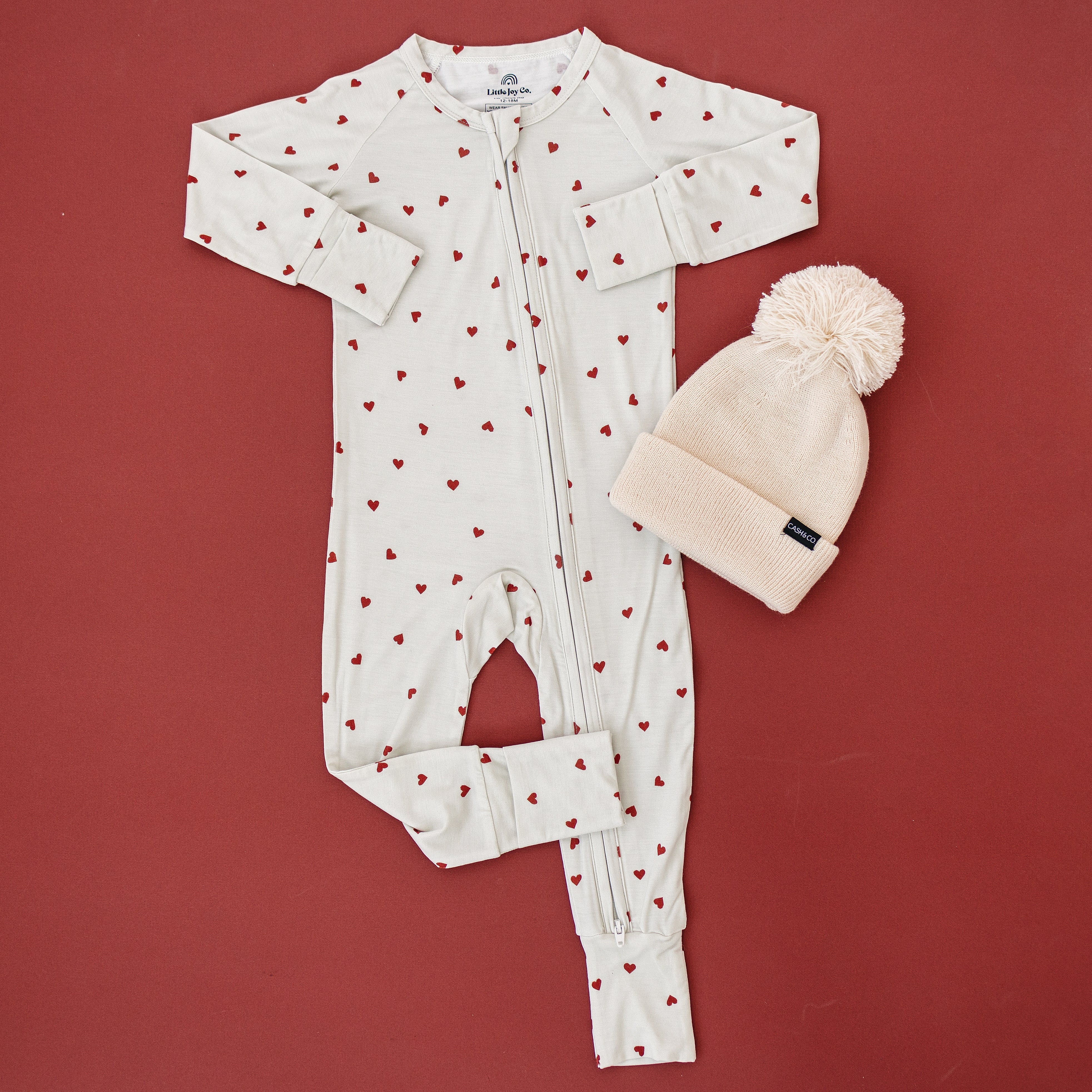 Tiny Hearts Bamboo Zippy Romper