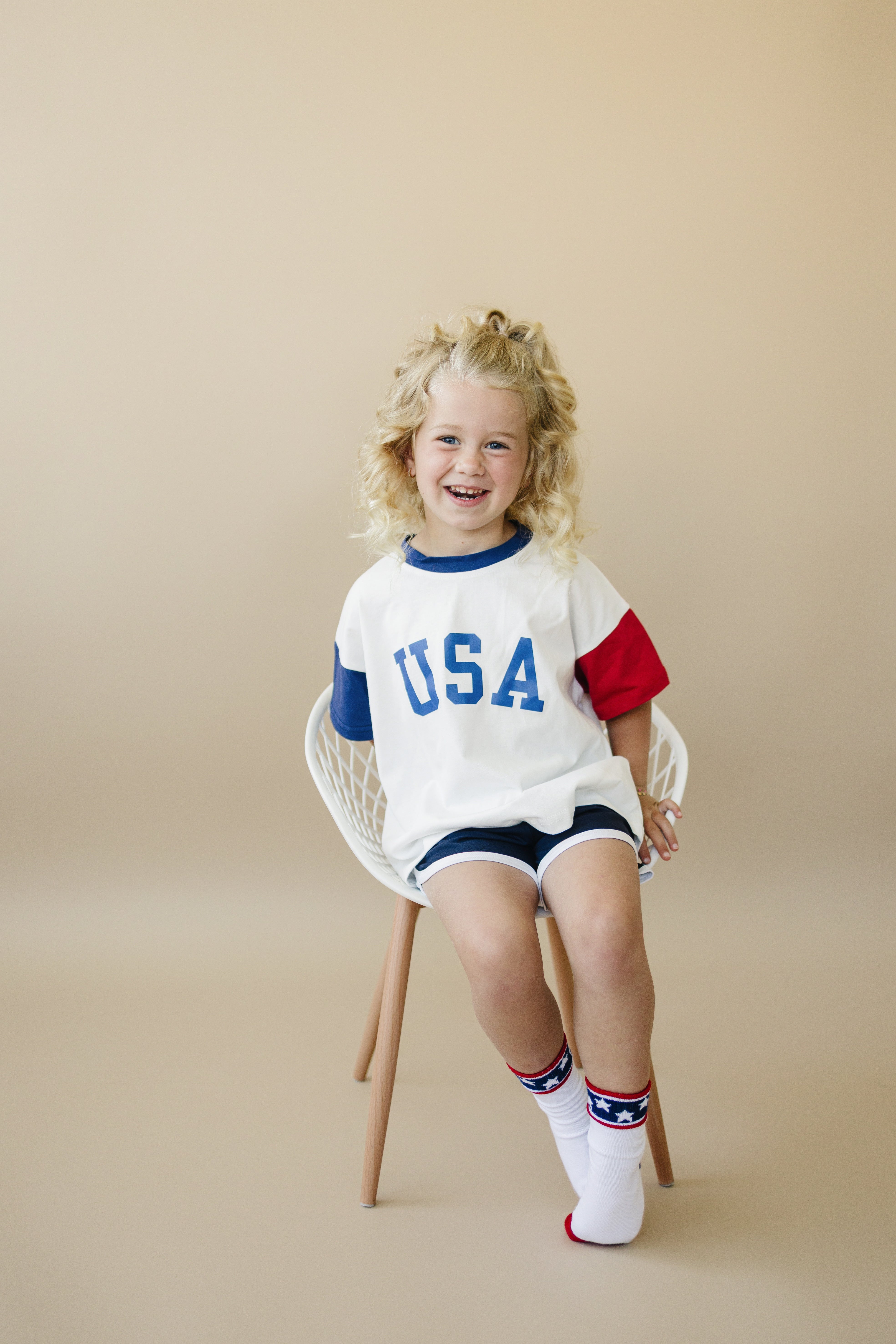 USA Colorblock Oversized Tee