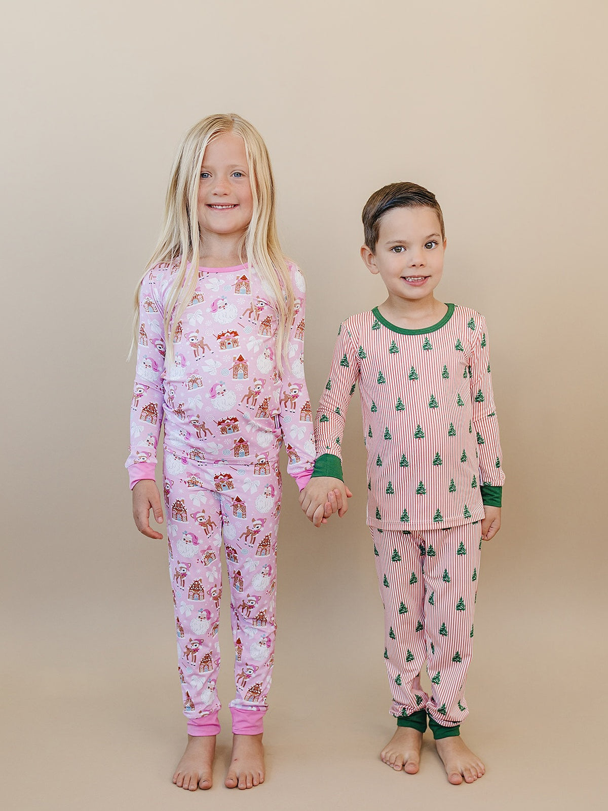 Bamboo Two Piece Set | Pink Christmas