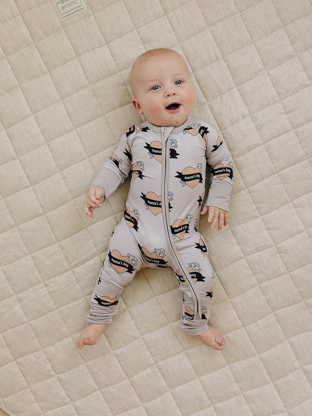 Bamboo Zip Romper | Mama's Boy