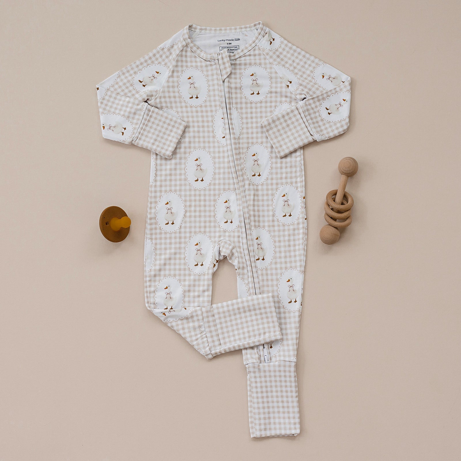 Bamboo Zip Romper | Gingham & Goose