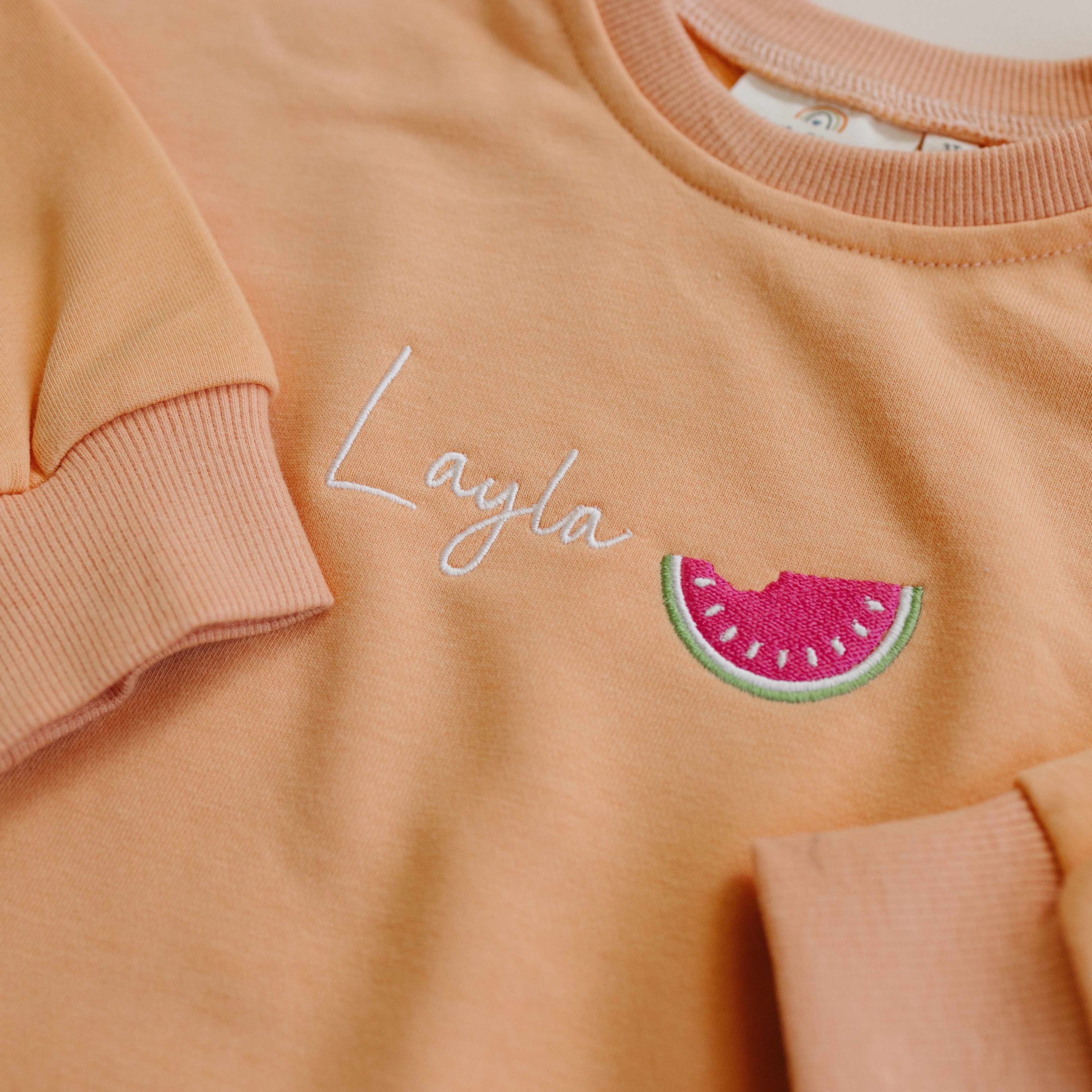 Custom Embroidered T-Shirt Romper - Creamsicle