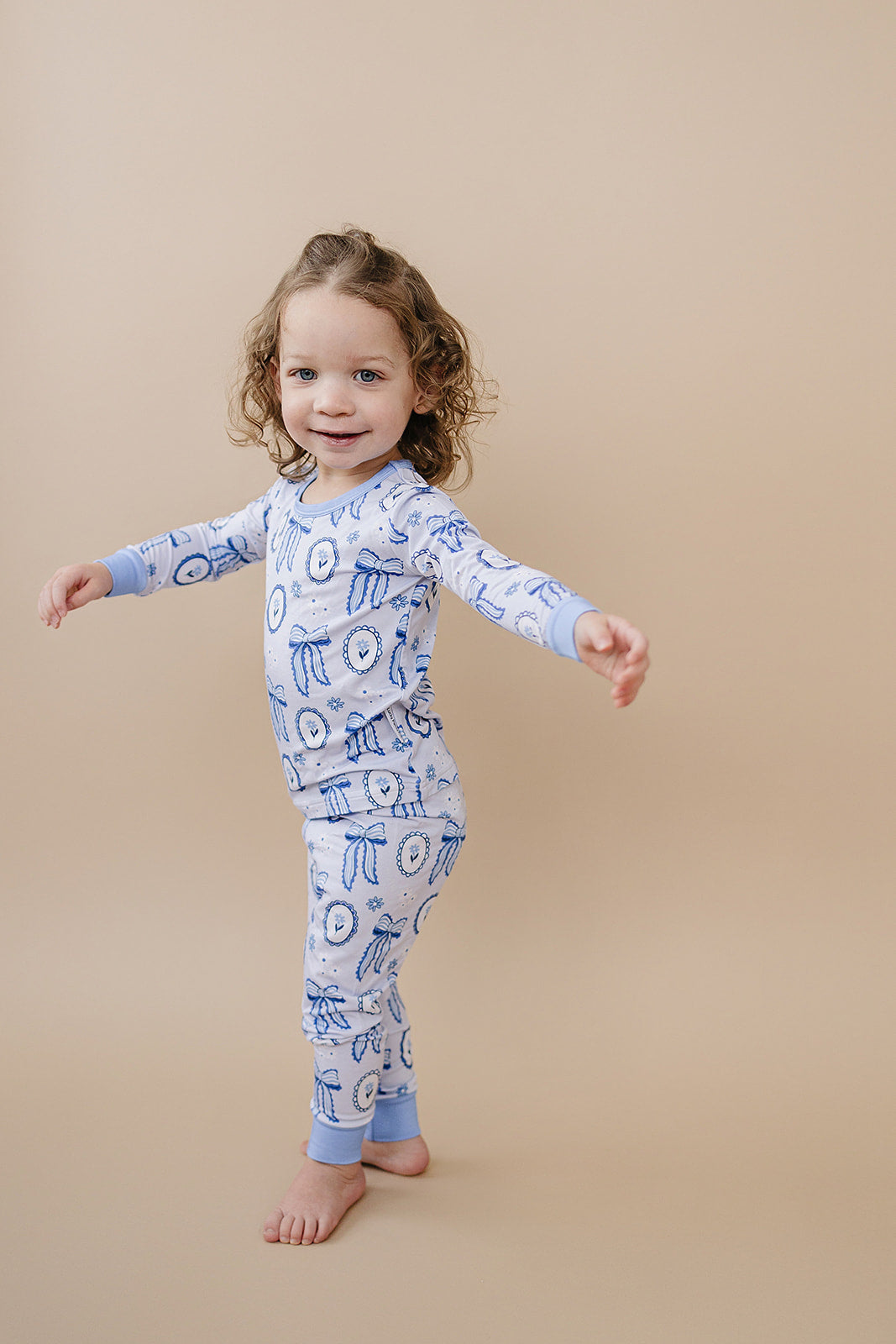 Bamboo Two Piece Set | Blue Bow