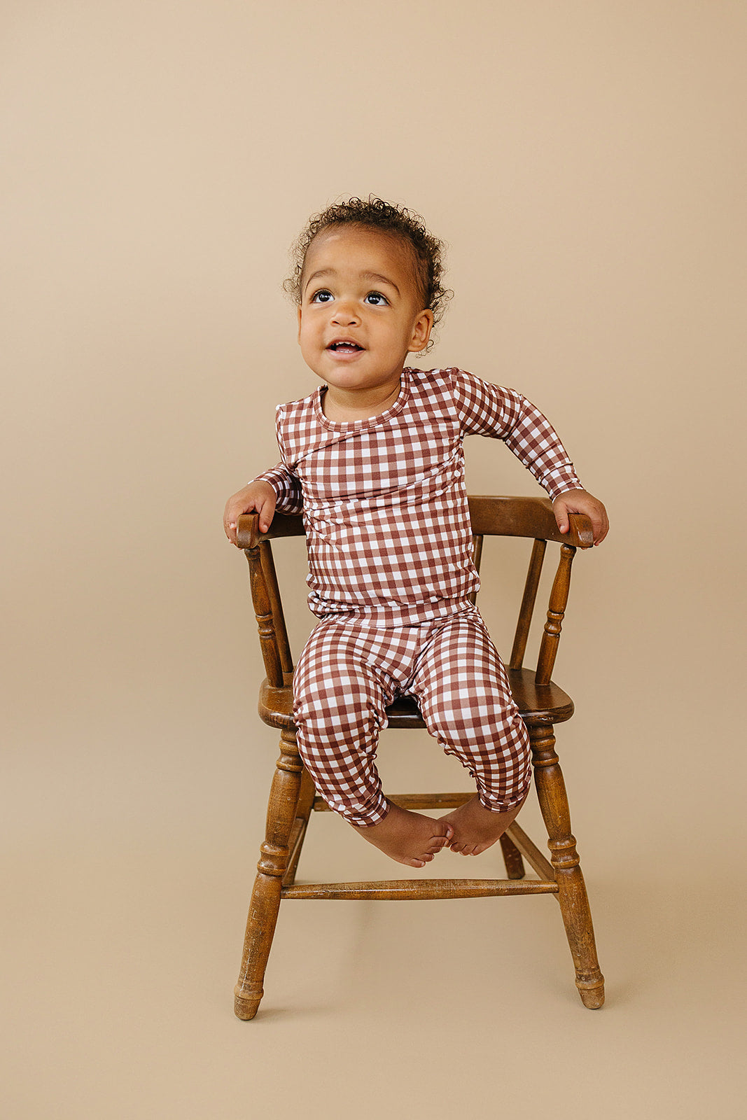 Bamboo Two Piece Set | Chocolate Gingham