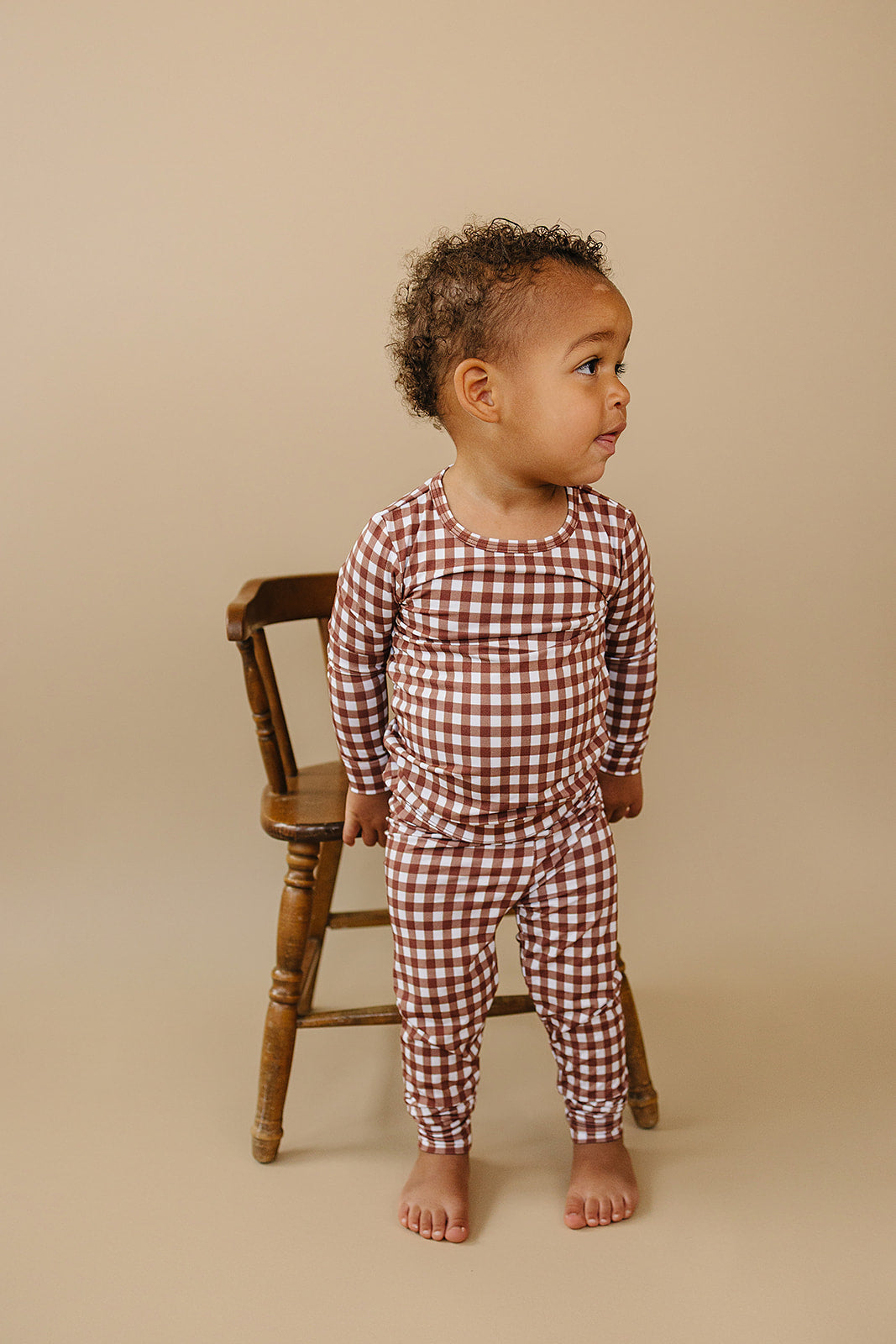 Bamboo Two Piece Set | Chocolate Gingham