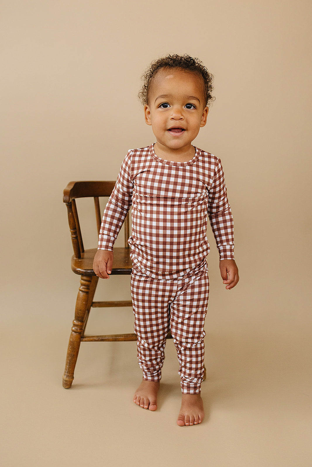 Bamboo Two Piece Set | Chocolate Gingham