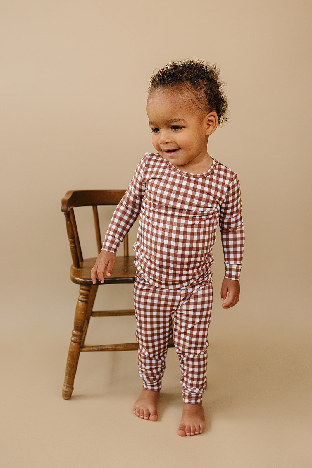 Bamboo Two Piece Set | Chocolate Gingham