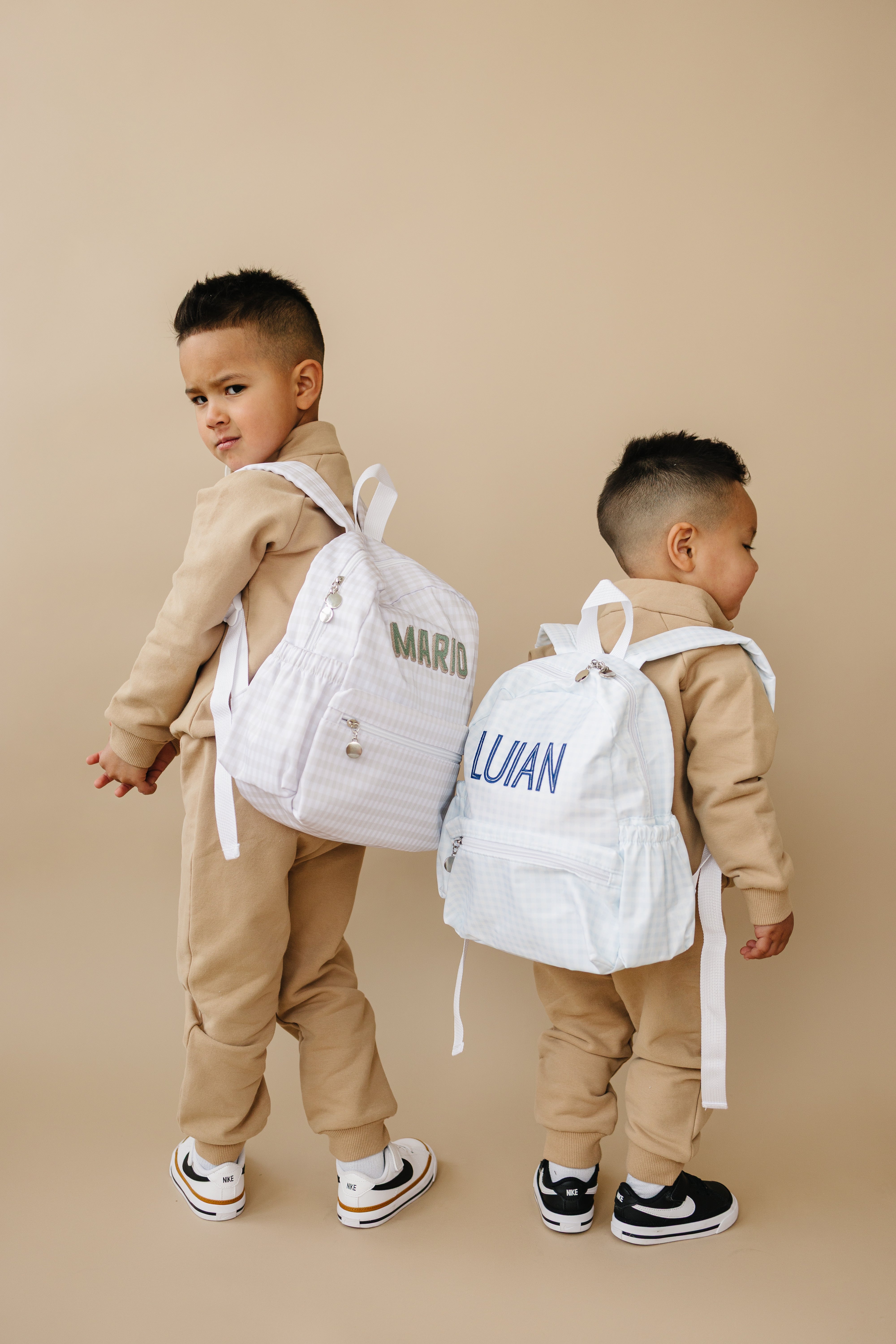 Custom Embroidered Gingham Toddler Backpack - More Colors