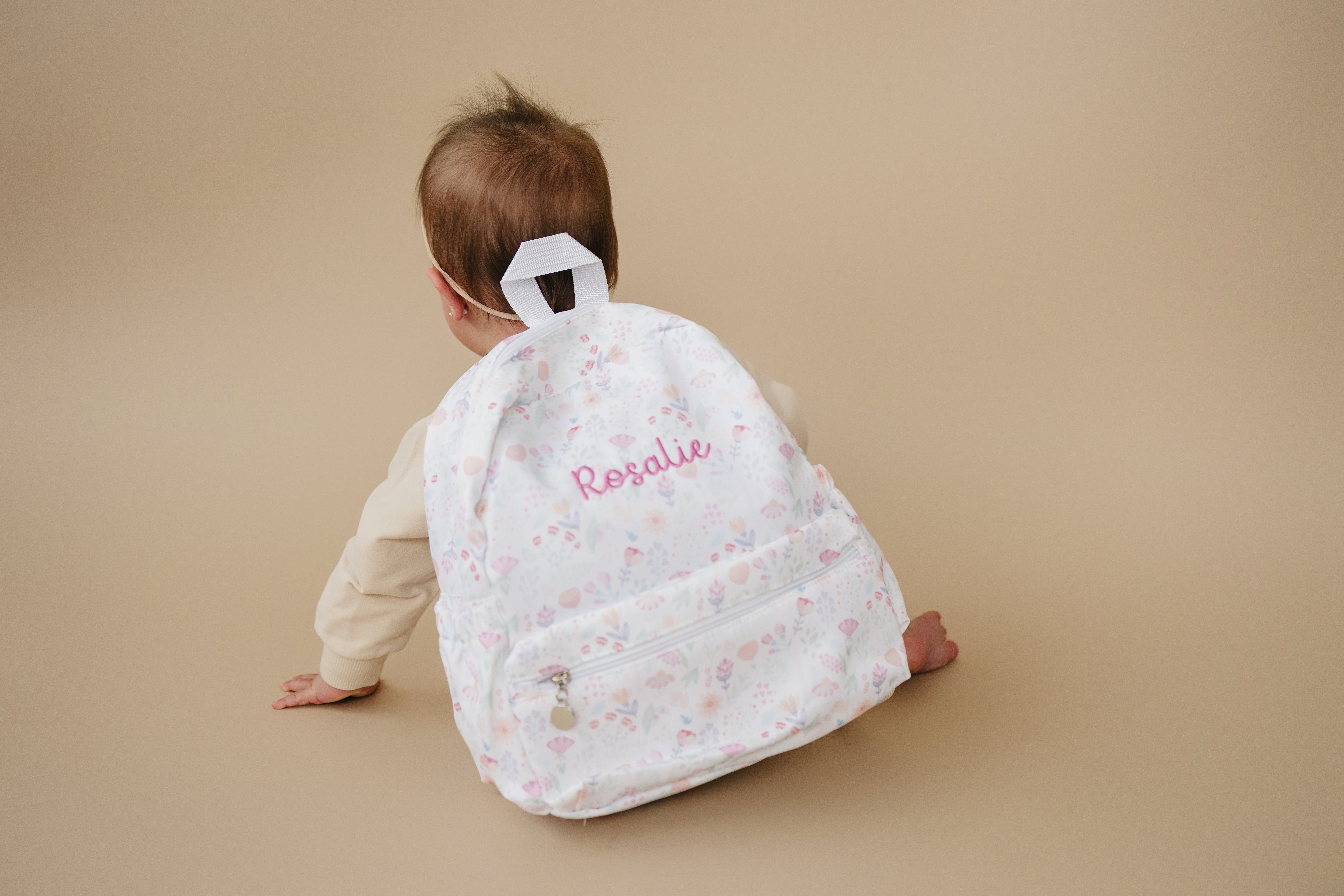 Custom Embroidered Floral Toddler Backpack