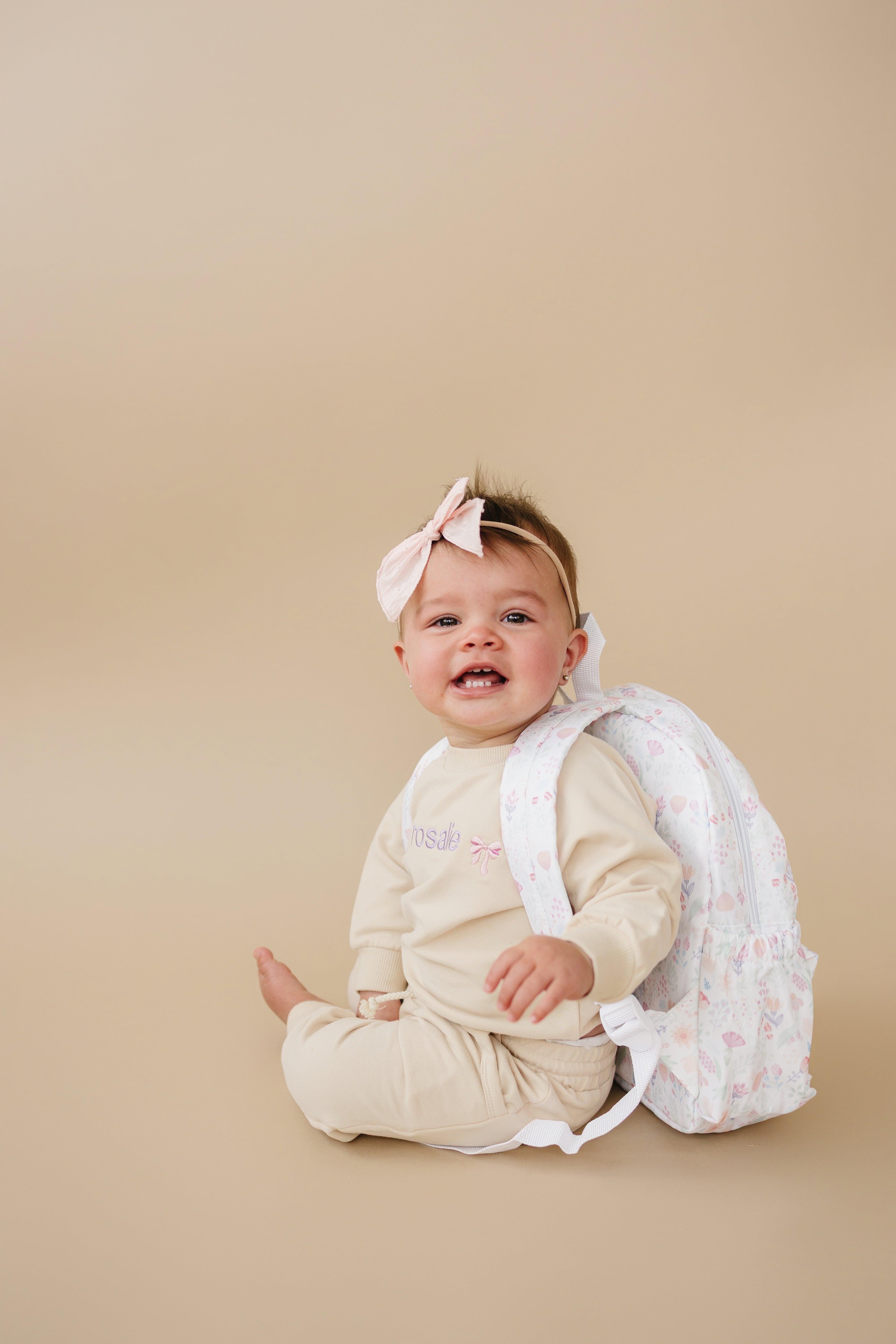 Custom Embroidered Floral Toddler Backpack