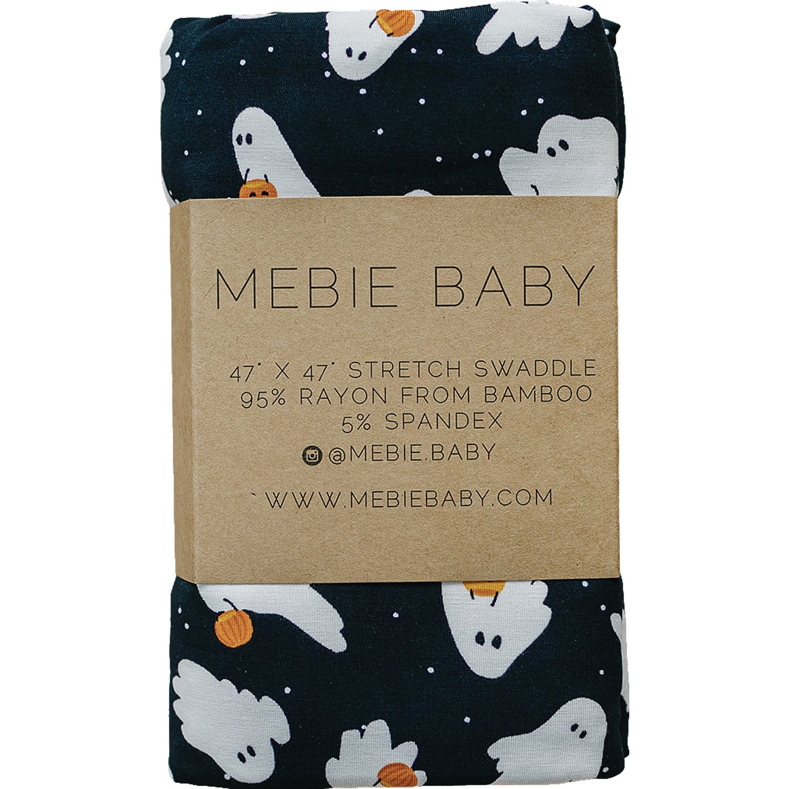 Ghosts Bamboo Stretch Swaddle  Mebie Baby   