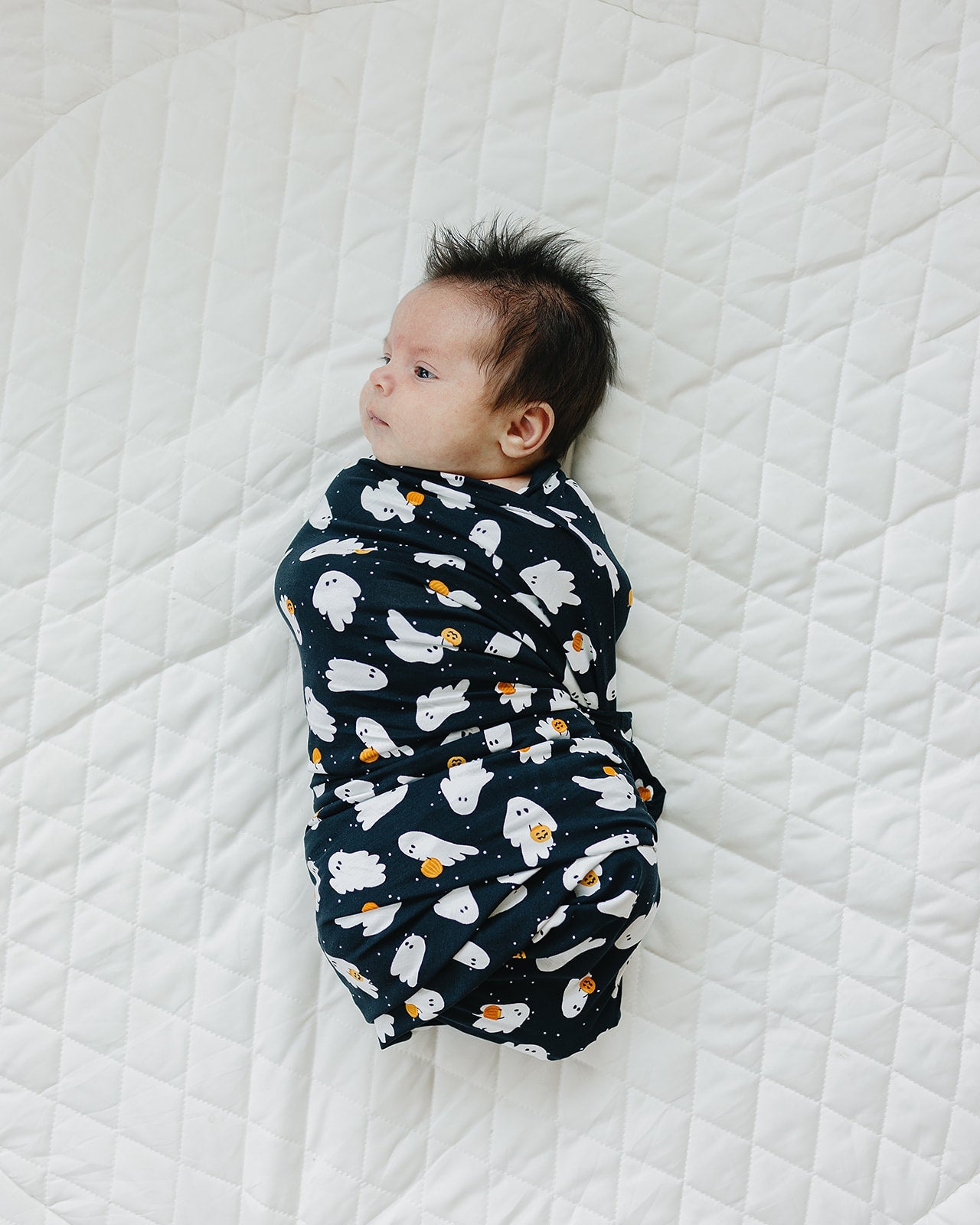 Ghosts Bamboo Stretch Swaddle  Mebie Baby   