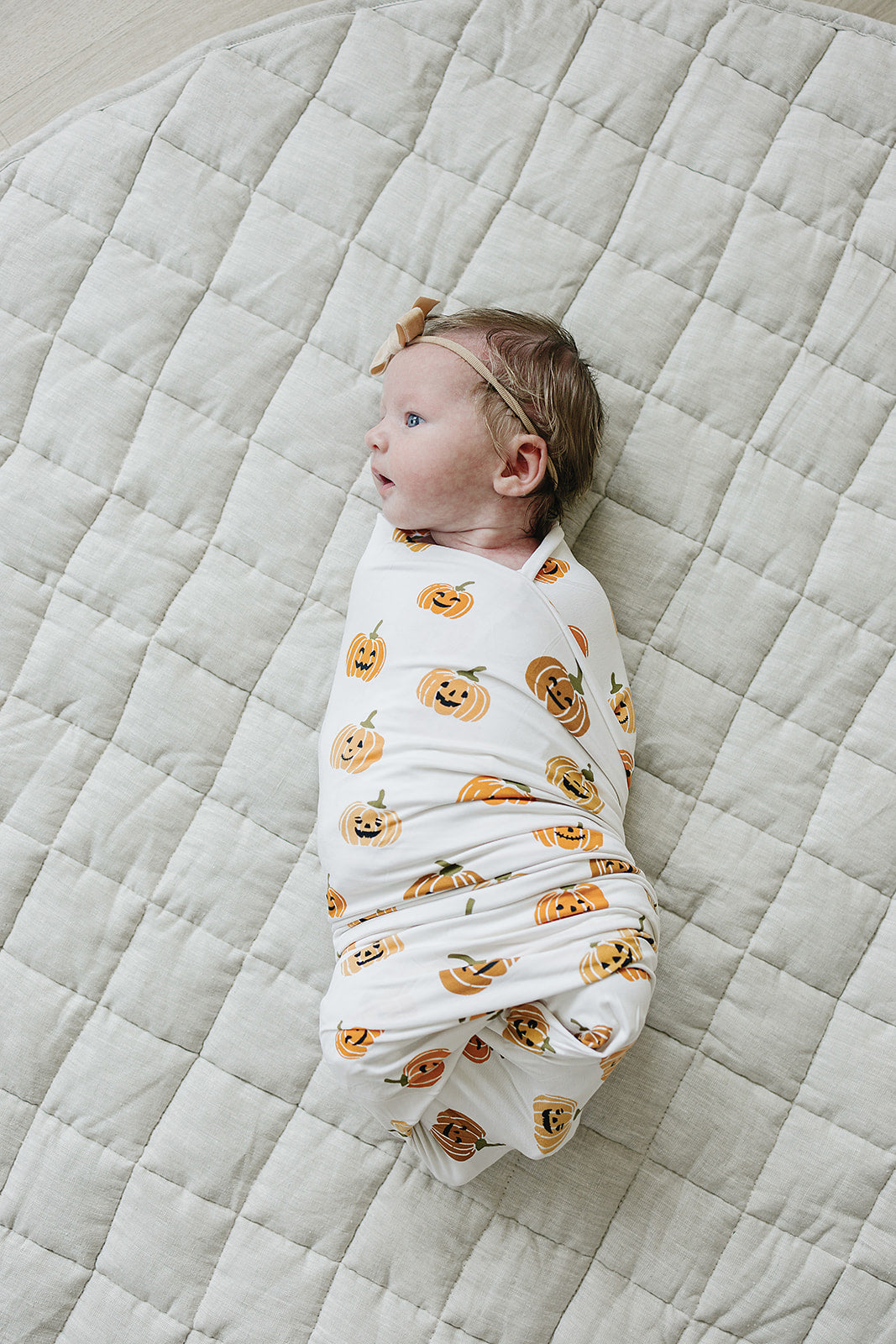 Pumpkins Bamboo Stretch Swaddle  Mebie Baby   