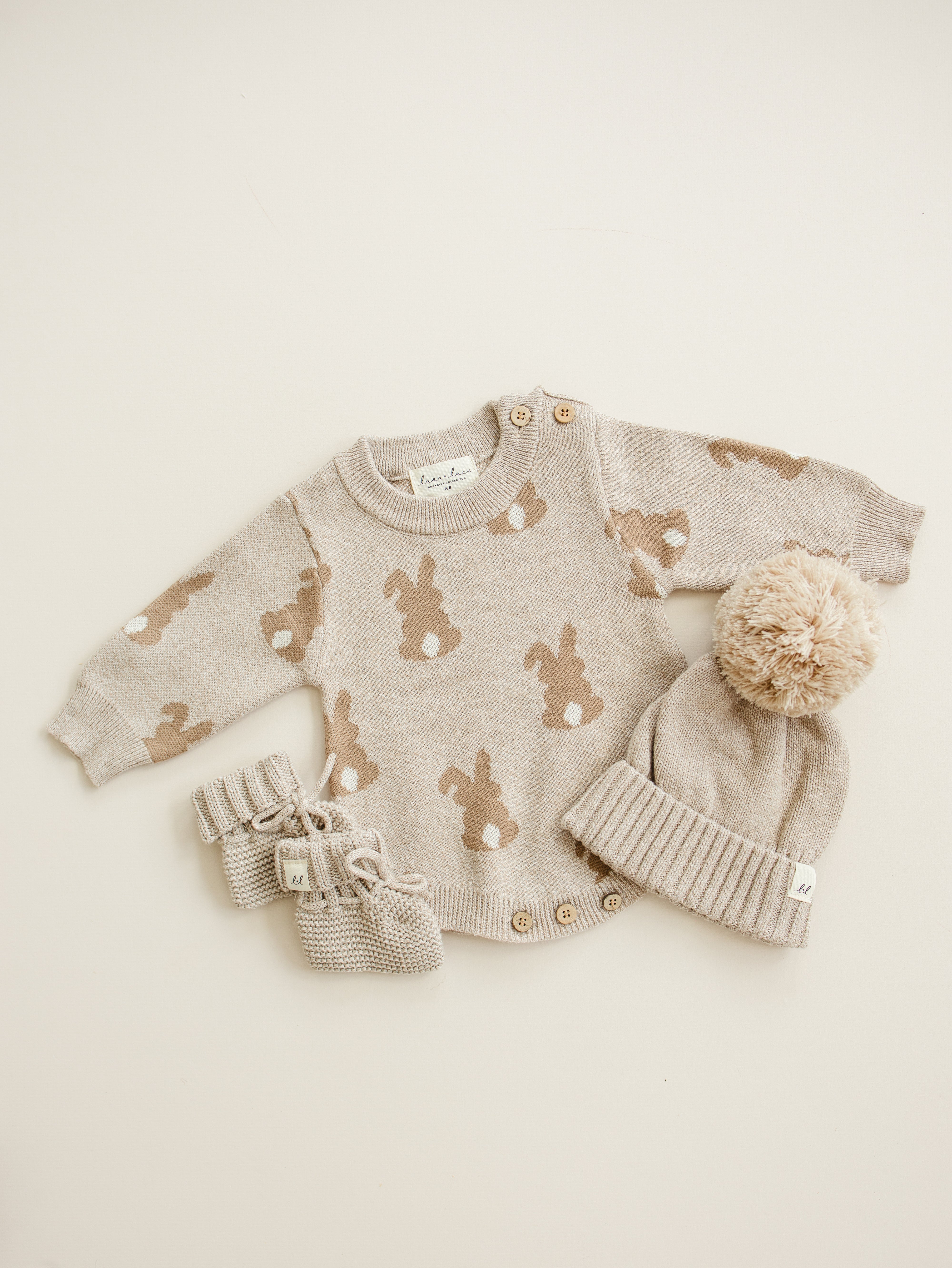 Luna + Luca Bunny Jacquard Romper