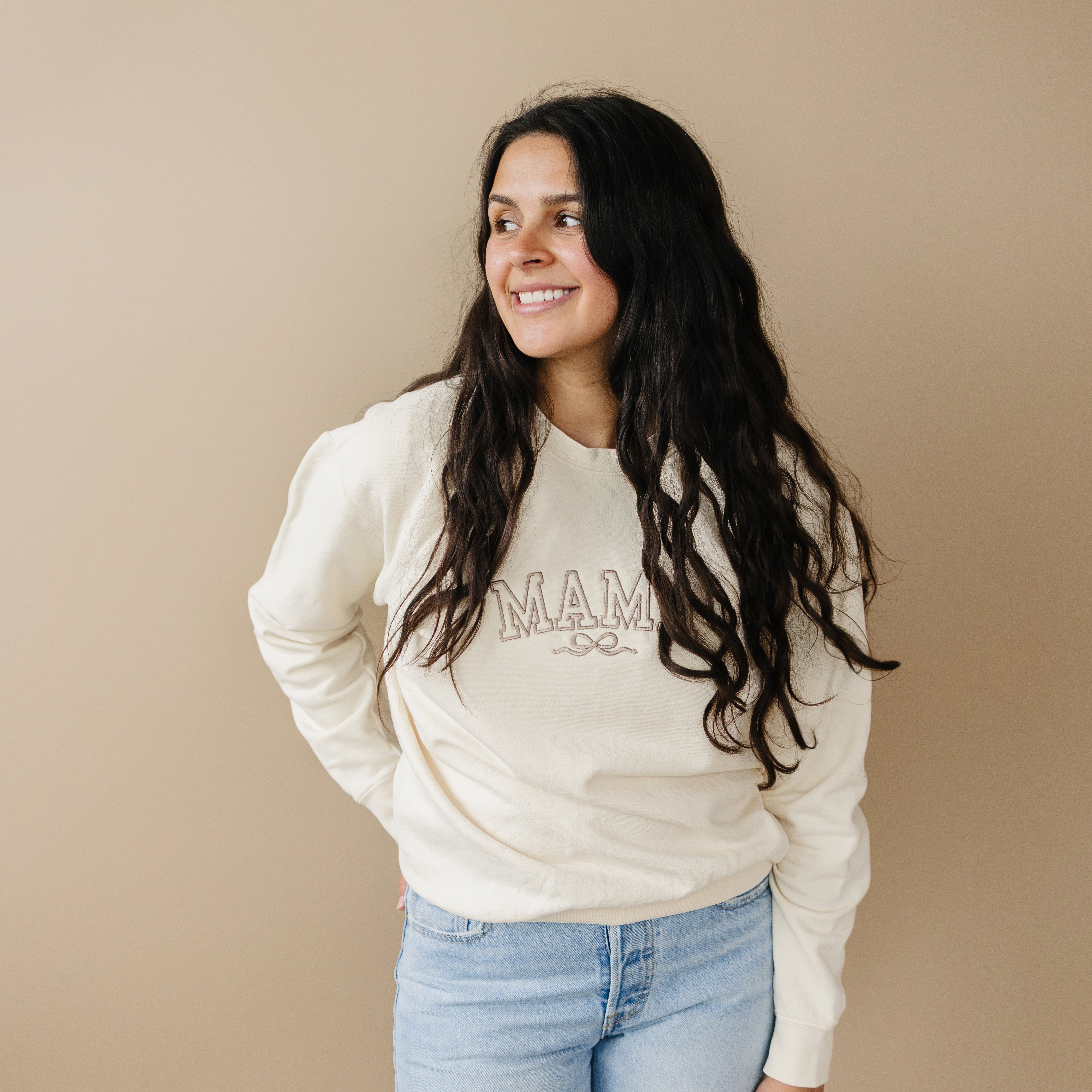 Custom Embroidered Adult Comfort Colors Sweatshirt - Mama or Mother's Day Designs