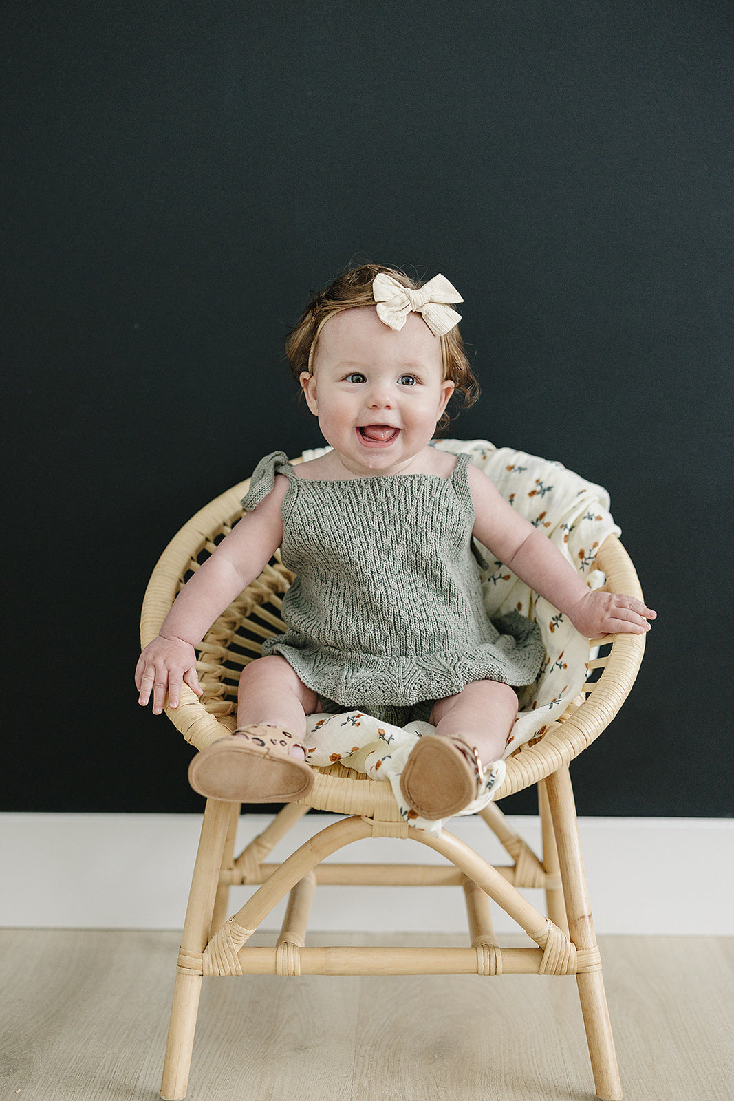 Sage Ruffle Knit Bubble Romper  Mebie Baby   