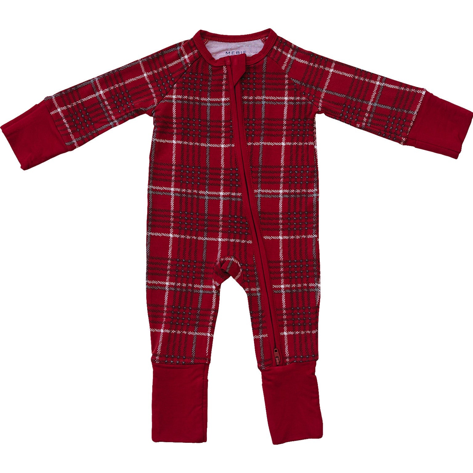 Red Plaid Bamboo Zipper  Mebie Baby   