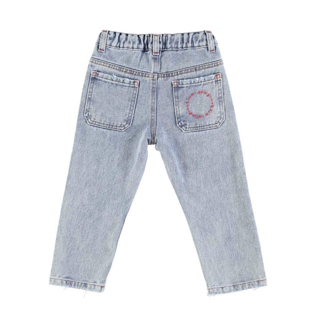 Unisex Trousers - Washed Blue Denim